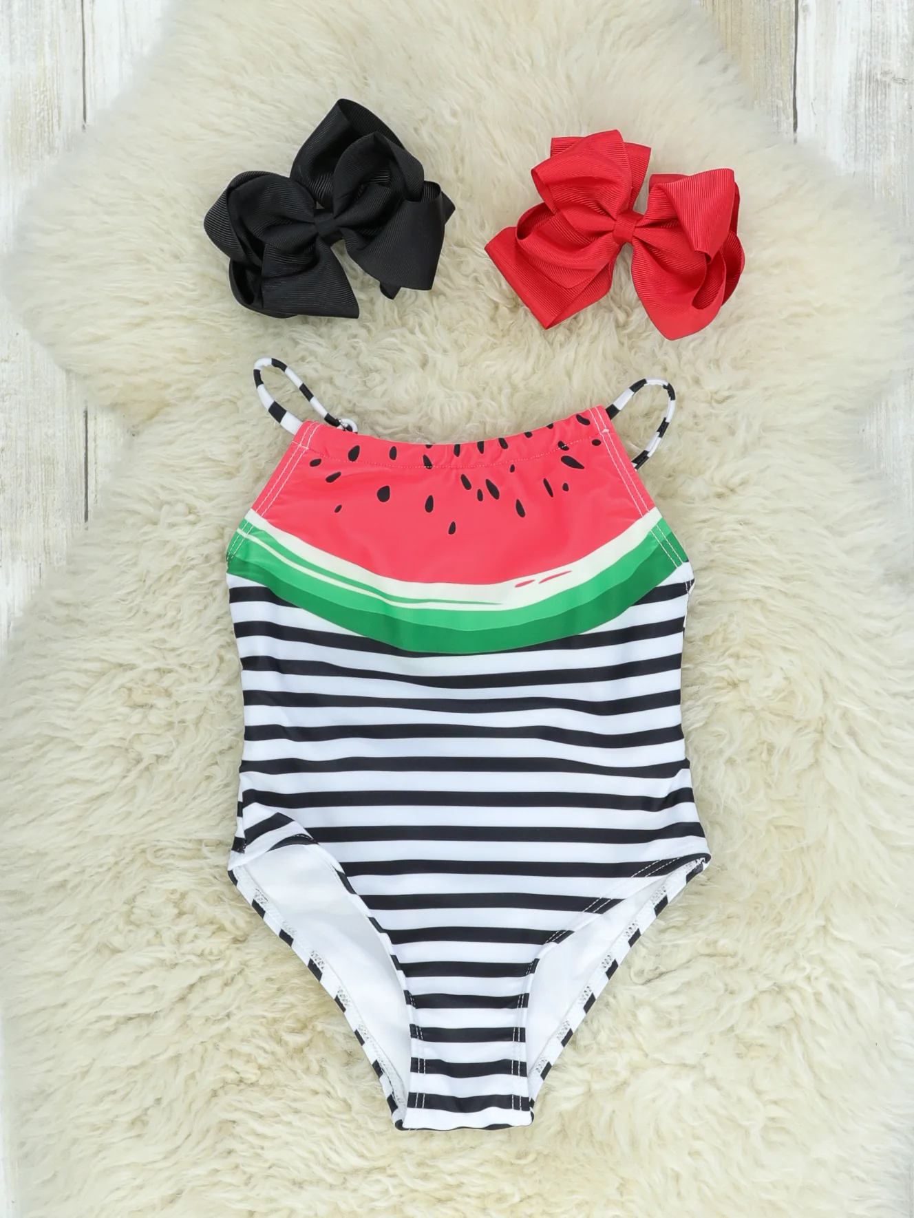 Striped Watermelon Halter Swimsuit