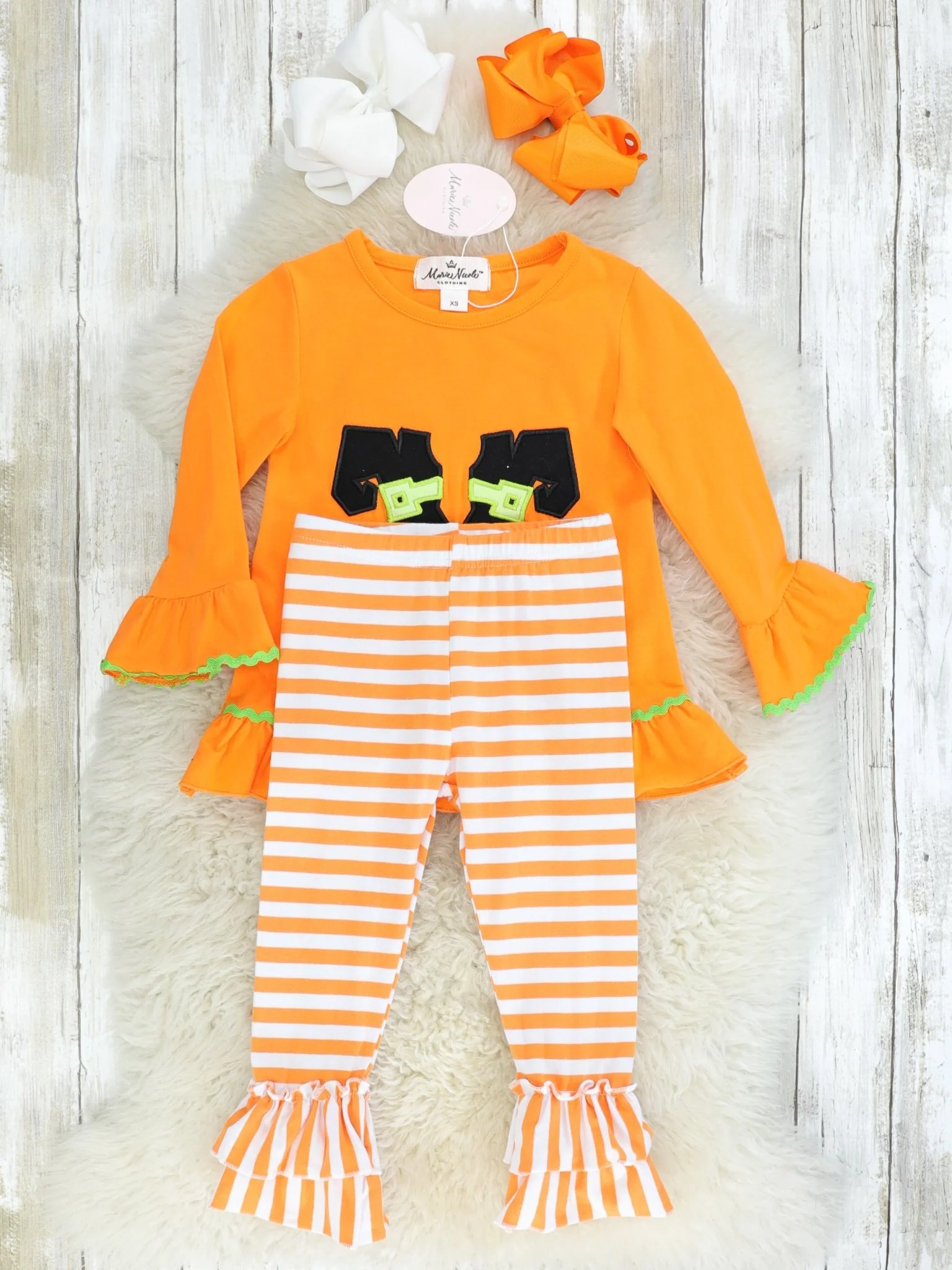 Striped Witches Feet Ruffle Outfit - Image 2