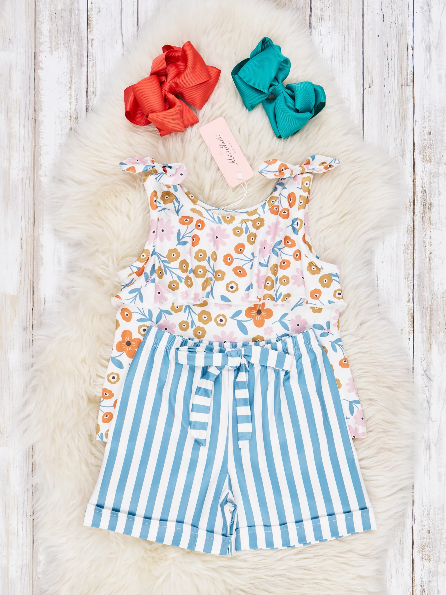 Stripes & Floral Ruffle Outfit - Image 2