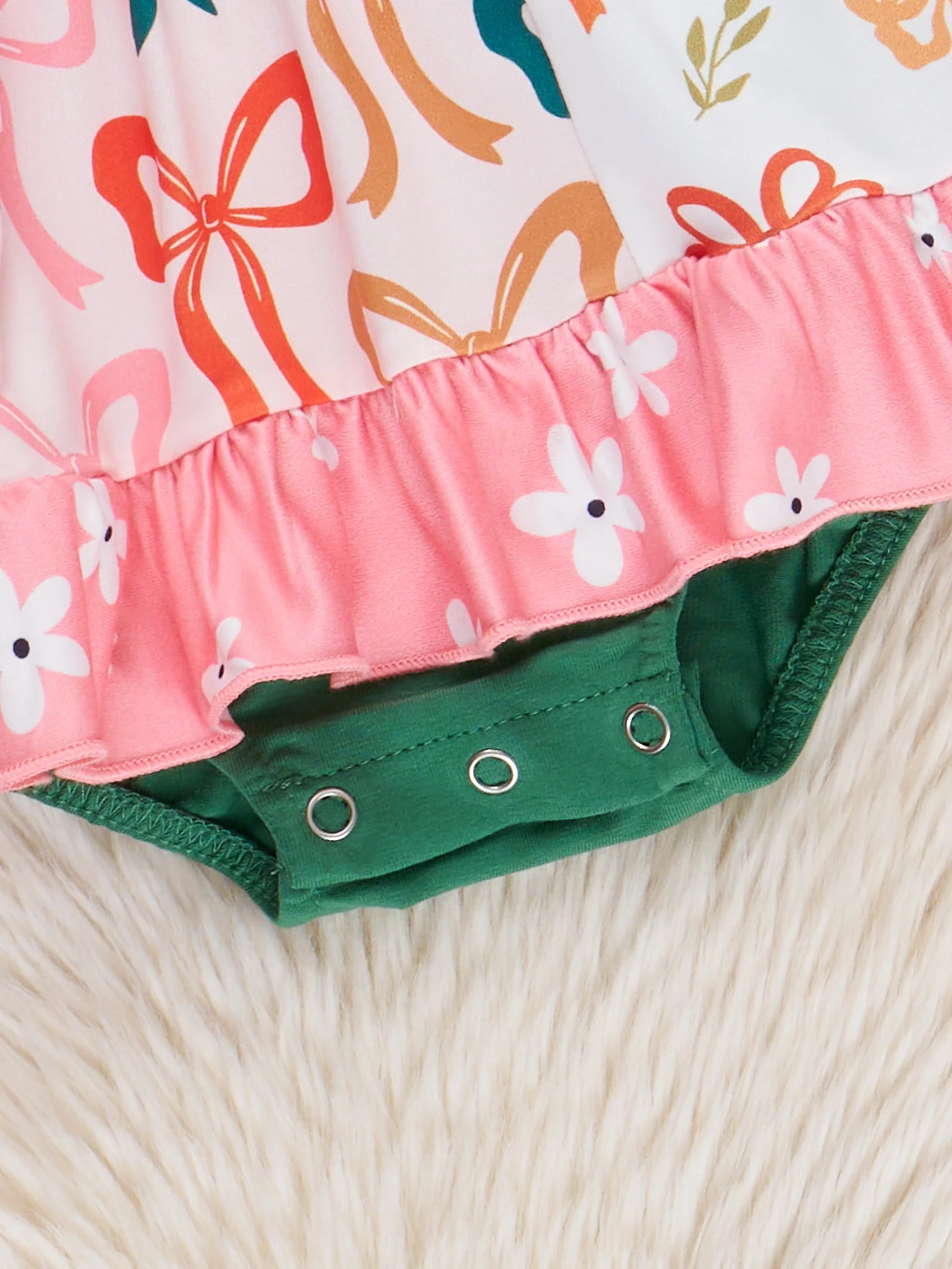 Stripes & Bows Ruffle Bubble Romper - Image 2