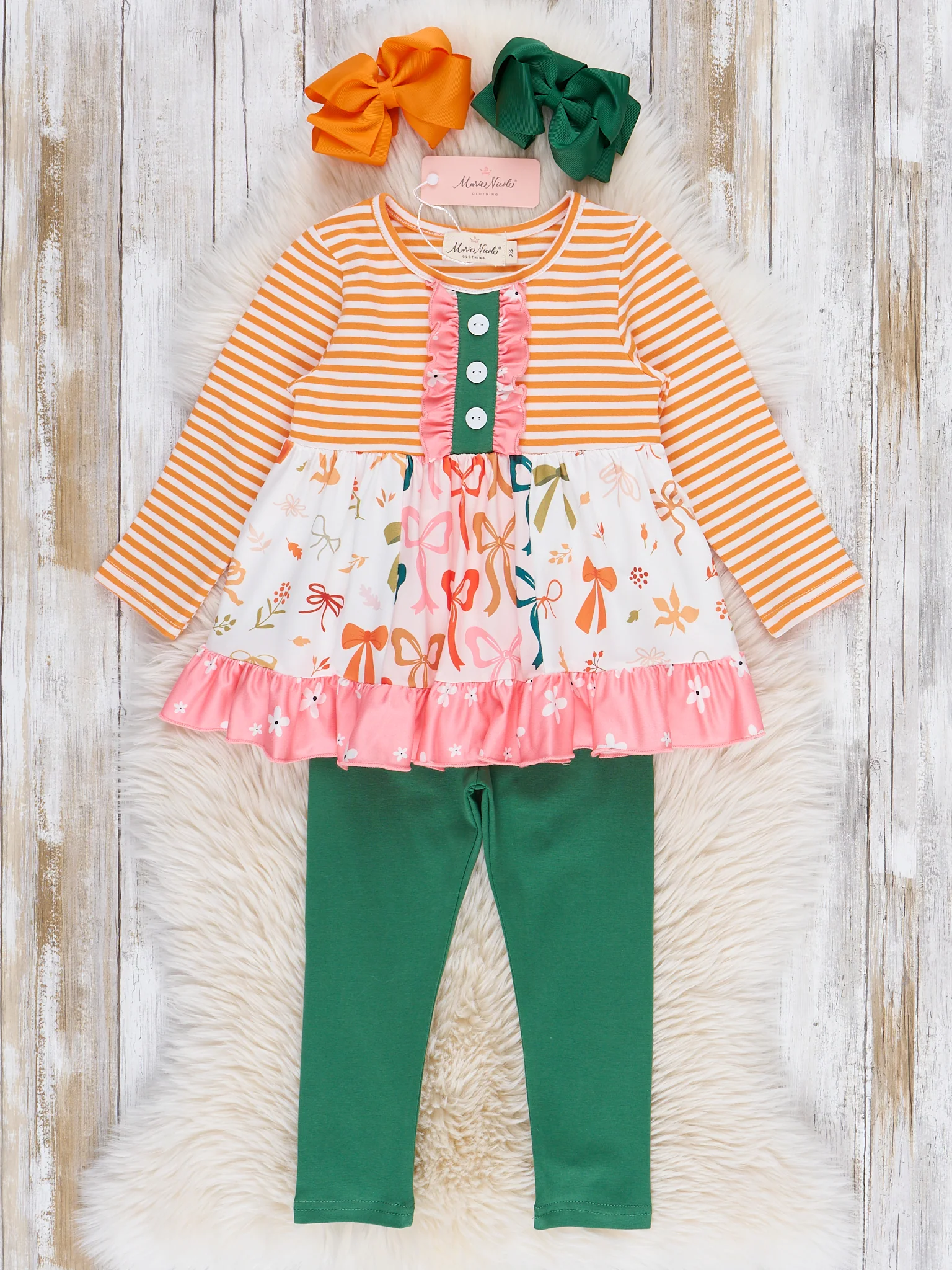 Stripes & Bows Ruffle Outfit