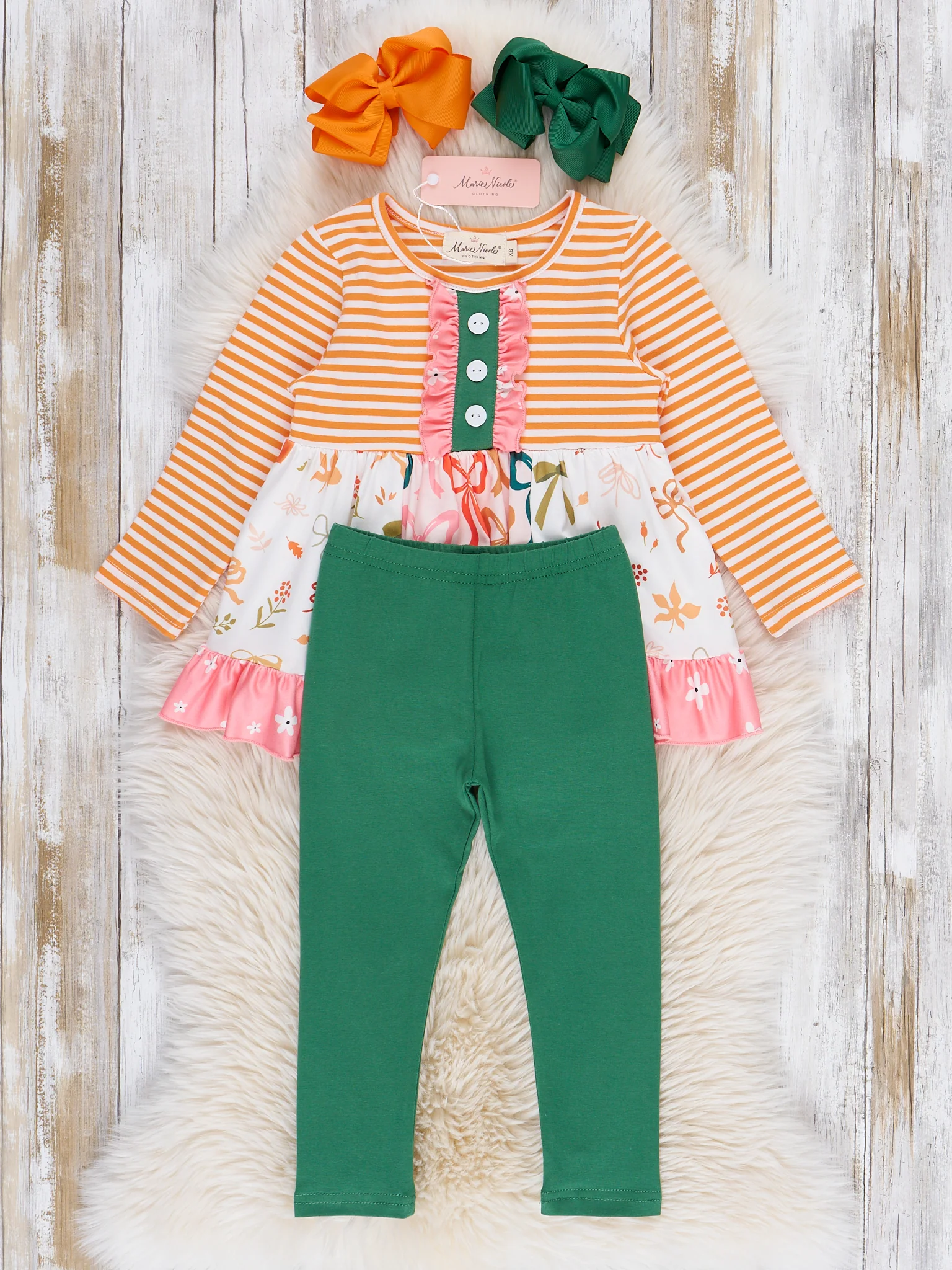 Stripes & Bows Ruffle Outfit - Image 2