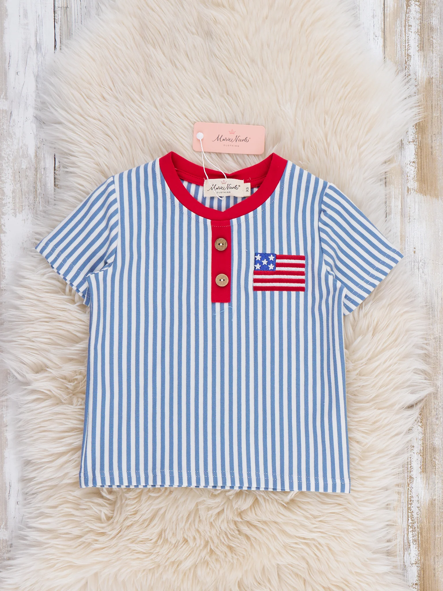 Stripes of Freedom Embroidered Cotton Shirt