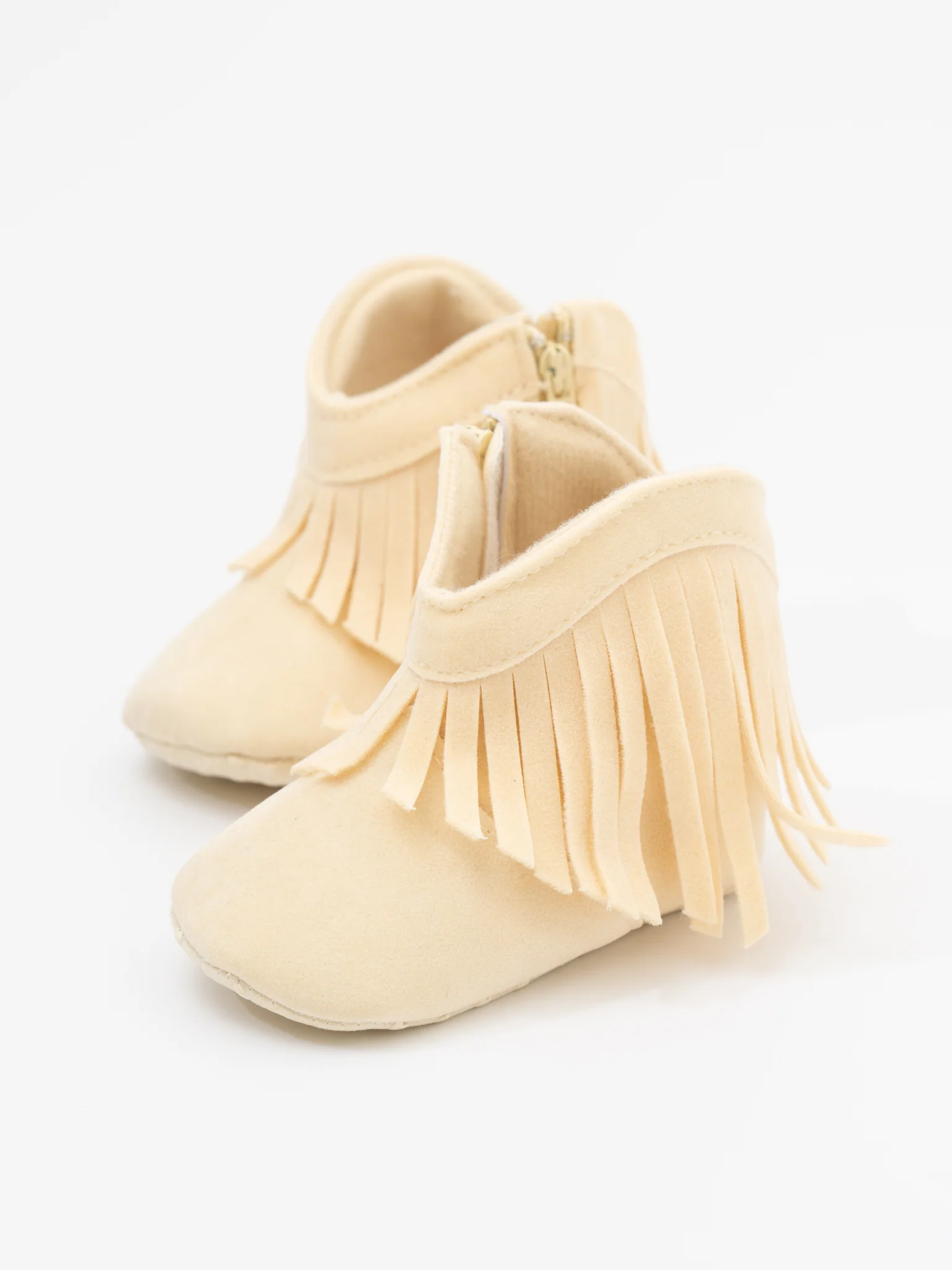 Suede Fringe Moccasin Boots for Baby - Image 4