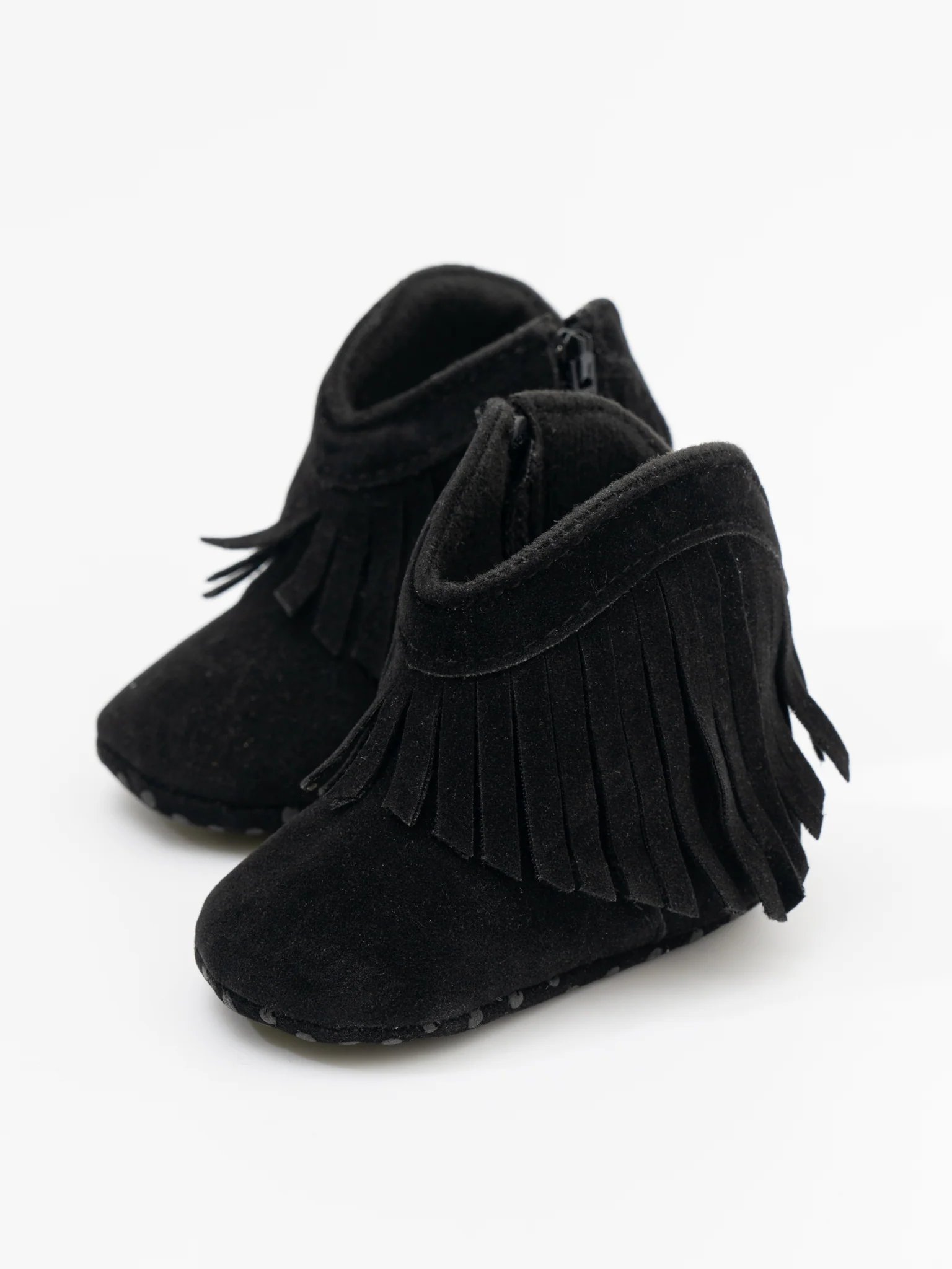 Suede Fringe Moccasin Boots for Baby - Image 5