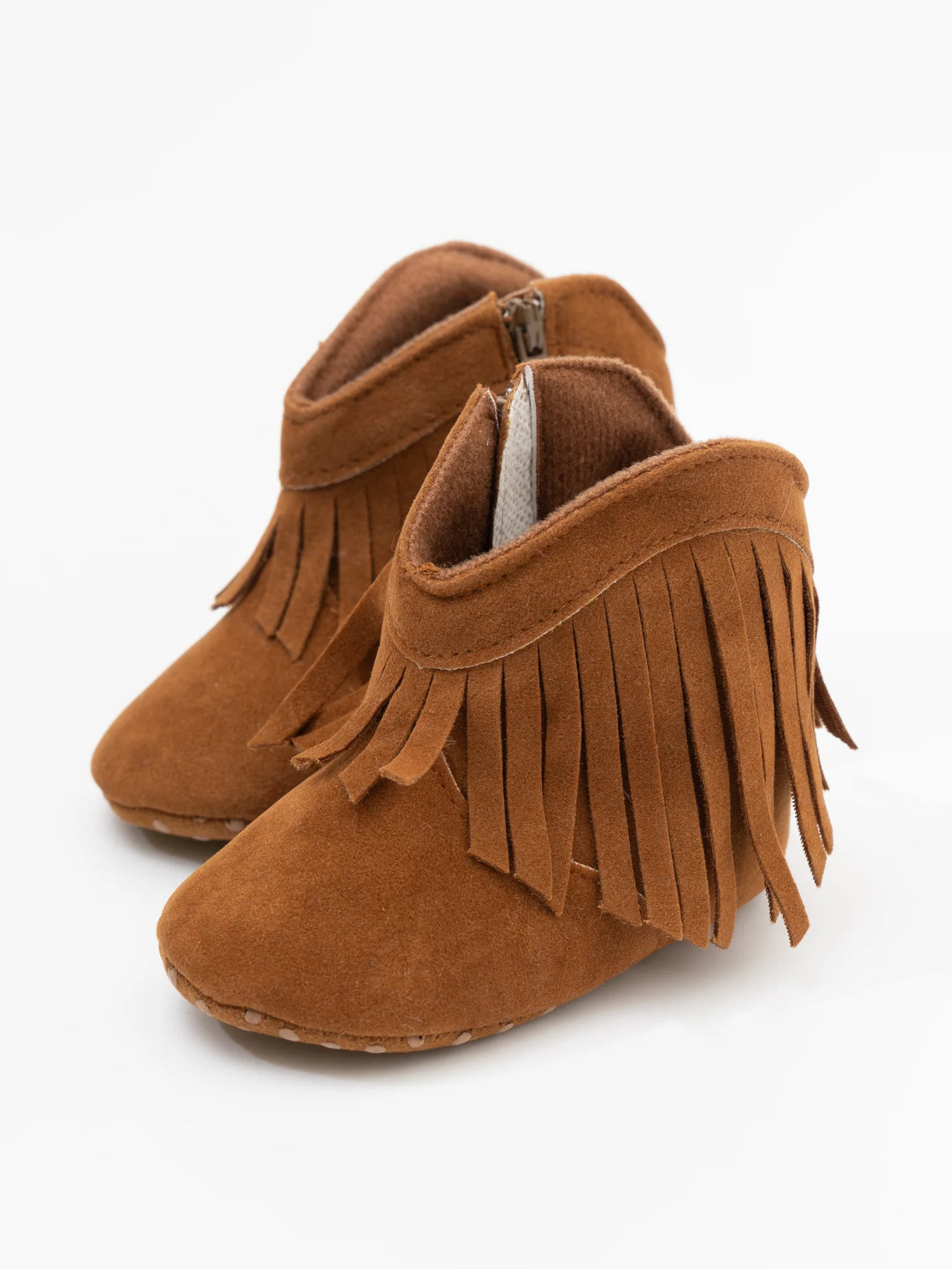 Suede Fringe Moccasin Boots for Baby - Image 6