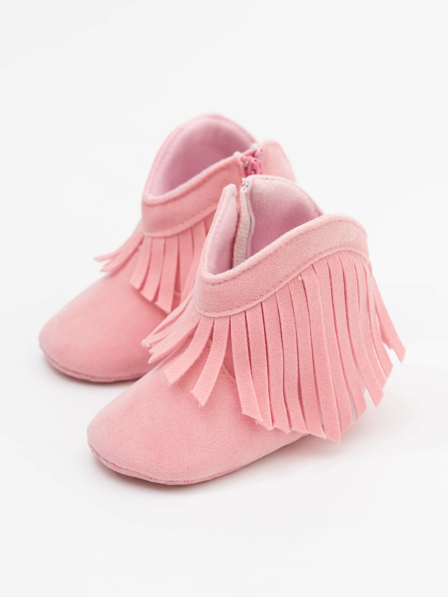 Suede Fringe Moccasin Boots for Baby - Image 7