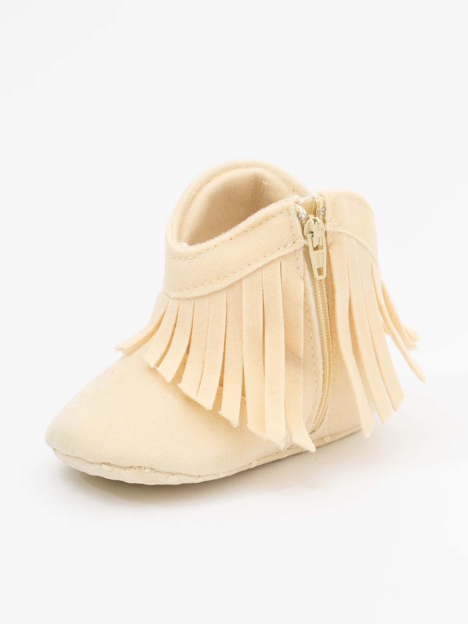 Suede Fringe Moccasin Boots for Baby - Image 8