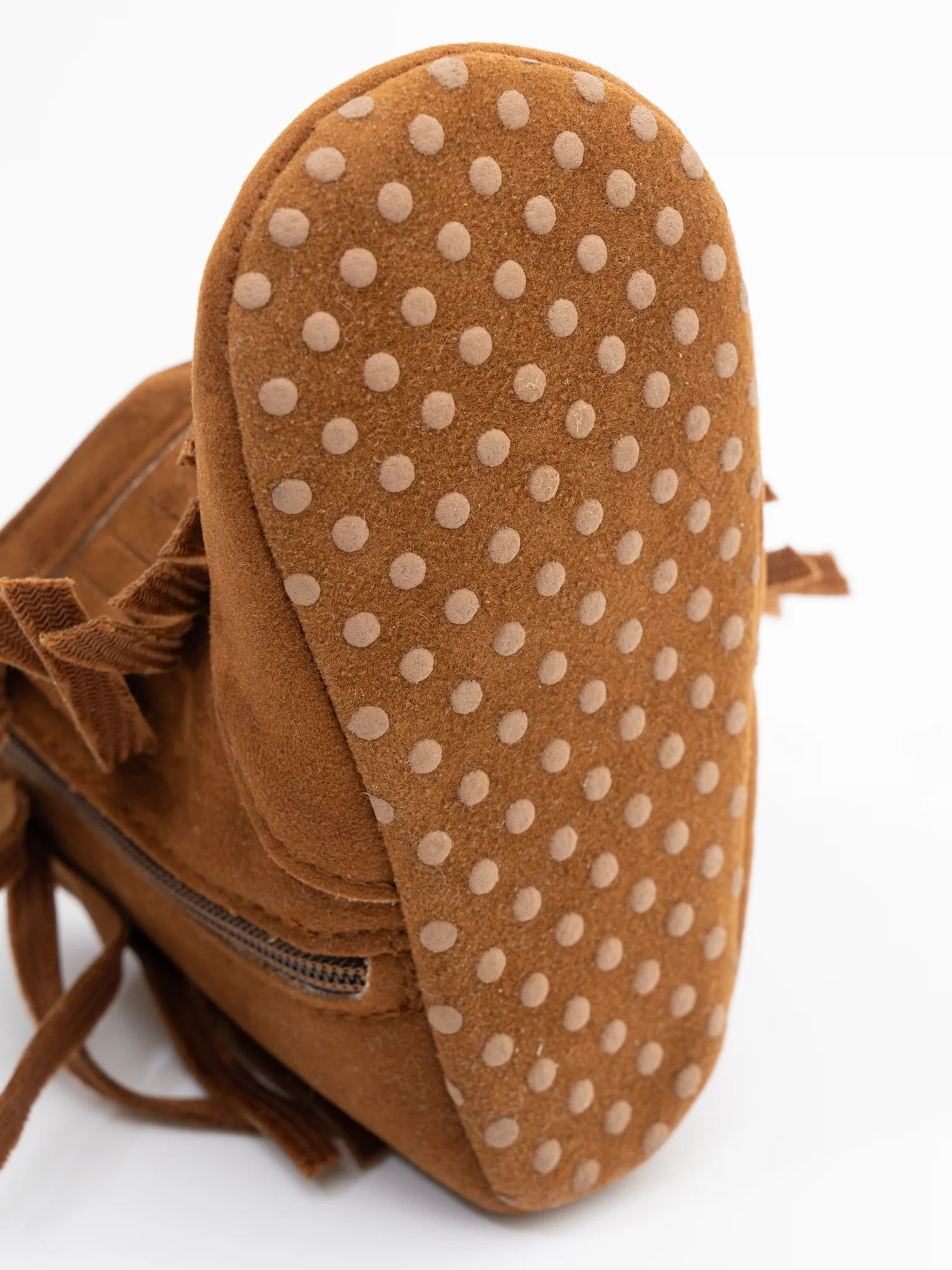 Suede Fringe Moccasin Boots for Baby - Image 9
