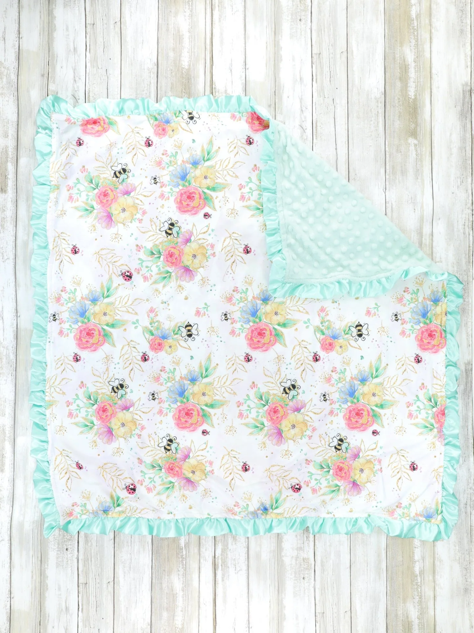 Summer Bees Minky Blanket