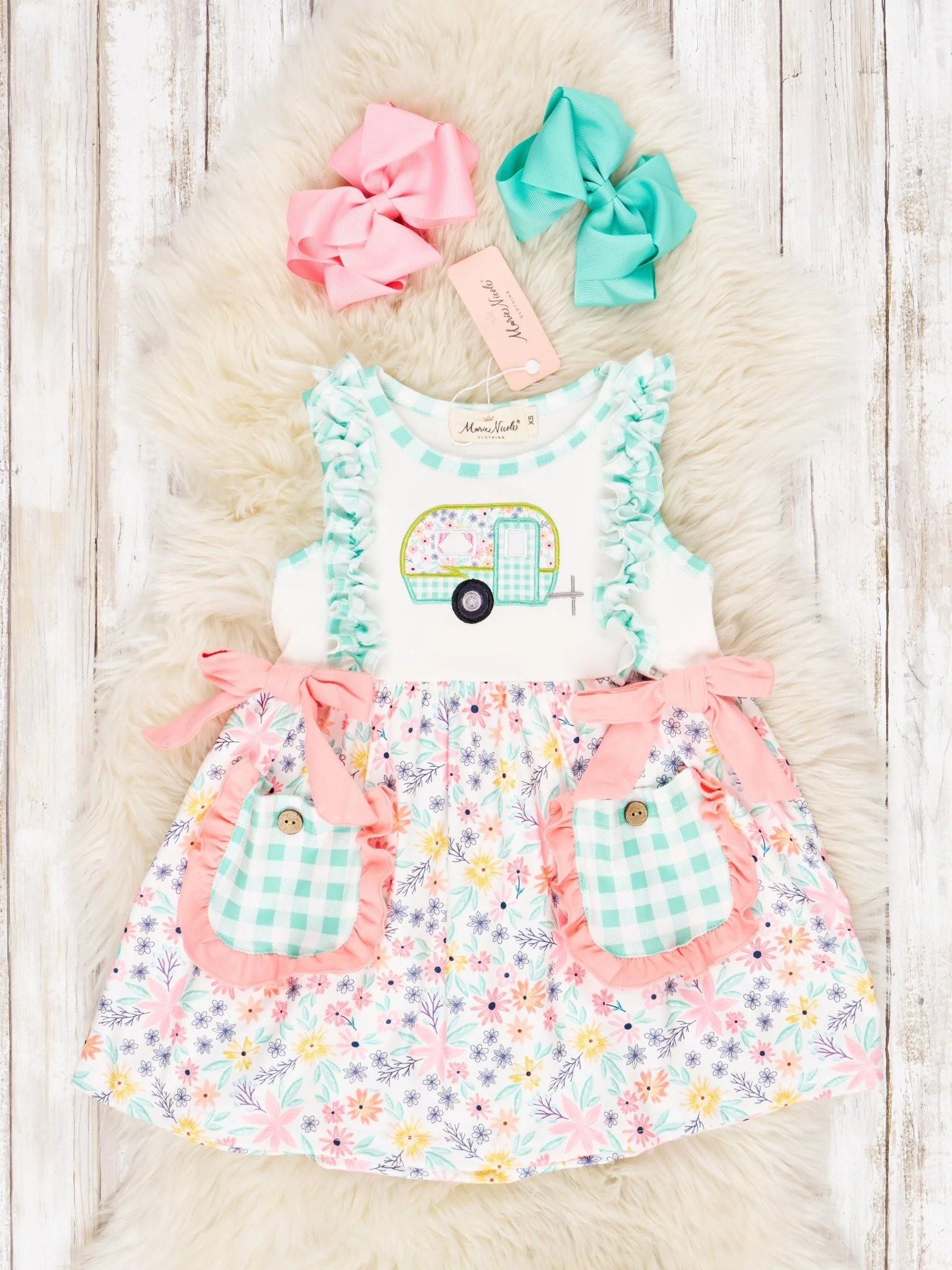 Summer Camper Floral Ruffle Dress