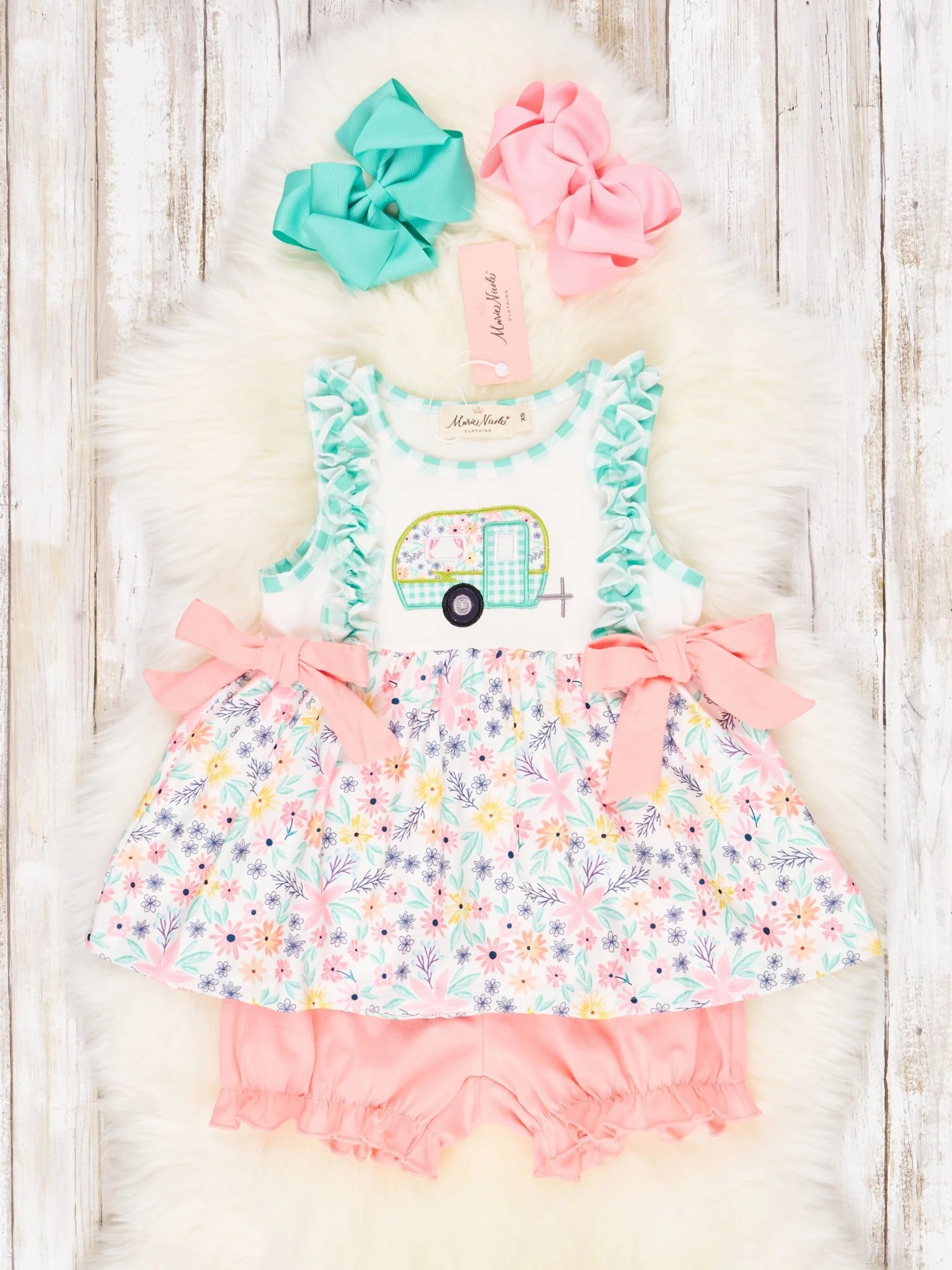Summer Camper Floral Ruffle Outfit