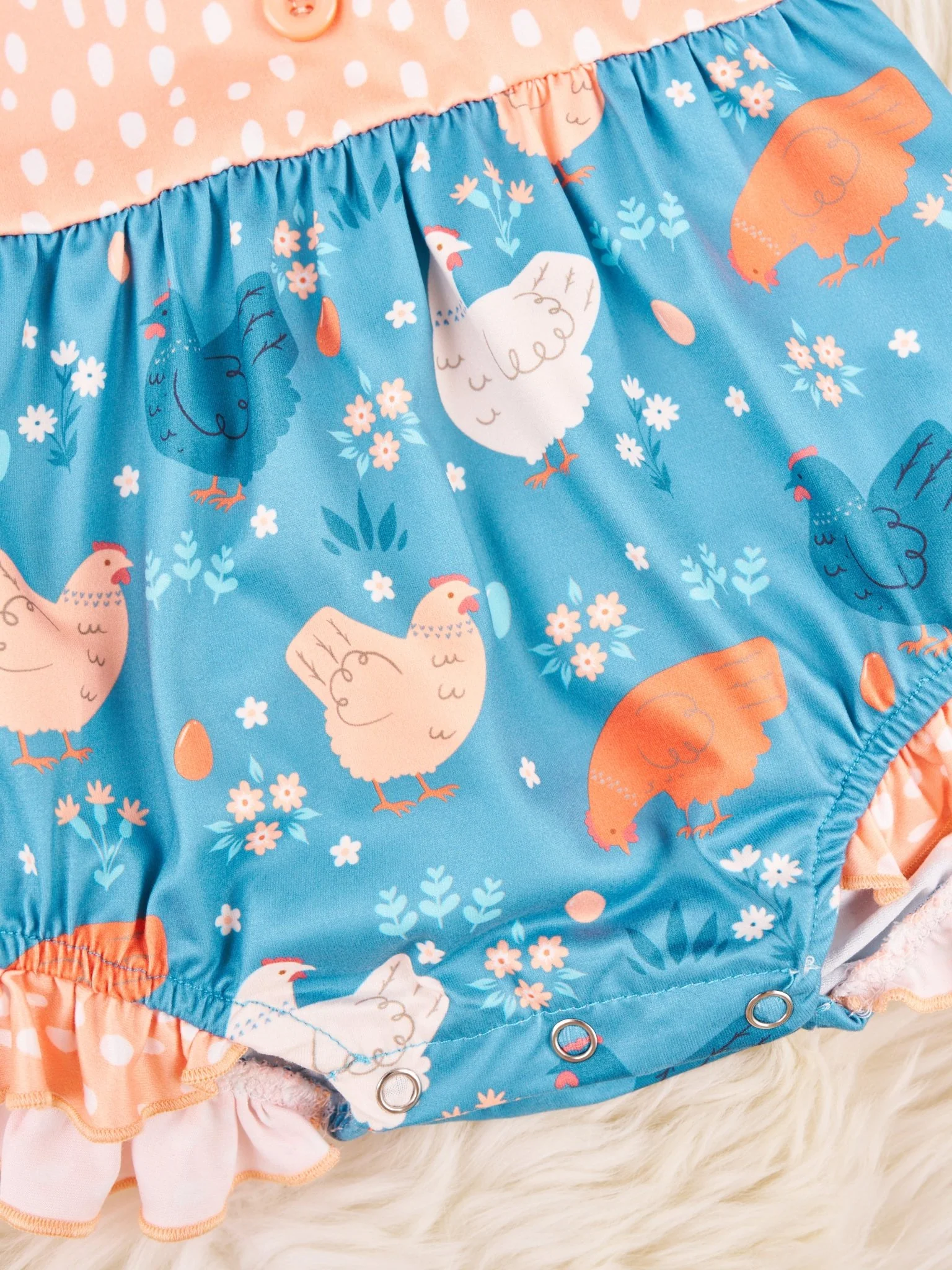 Summer Chicken Ruffle Bubble Romper - Image 3