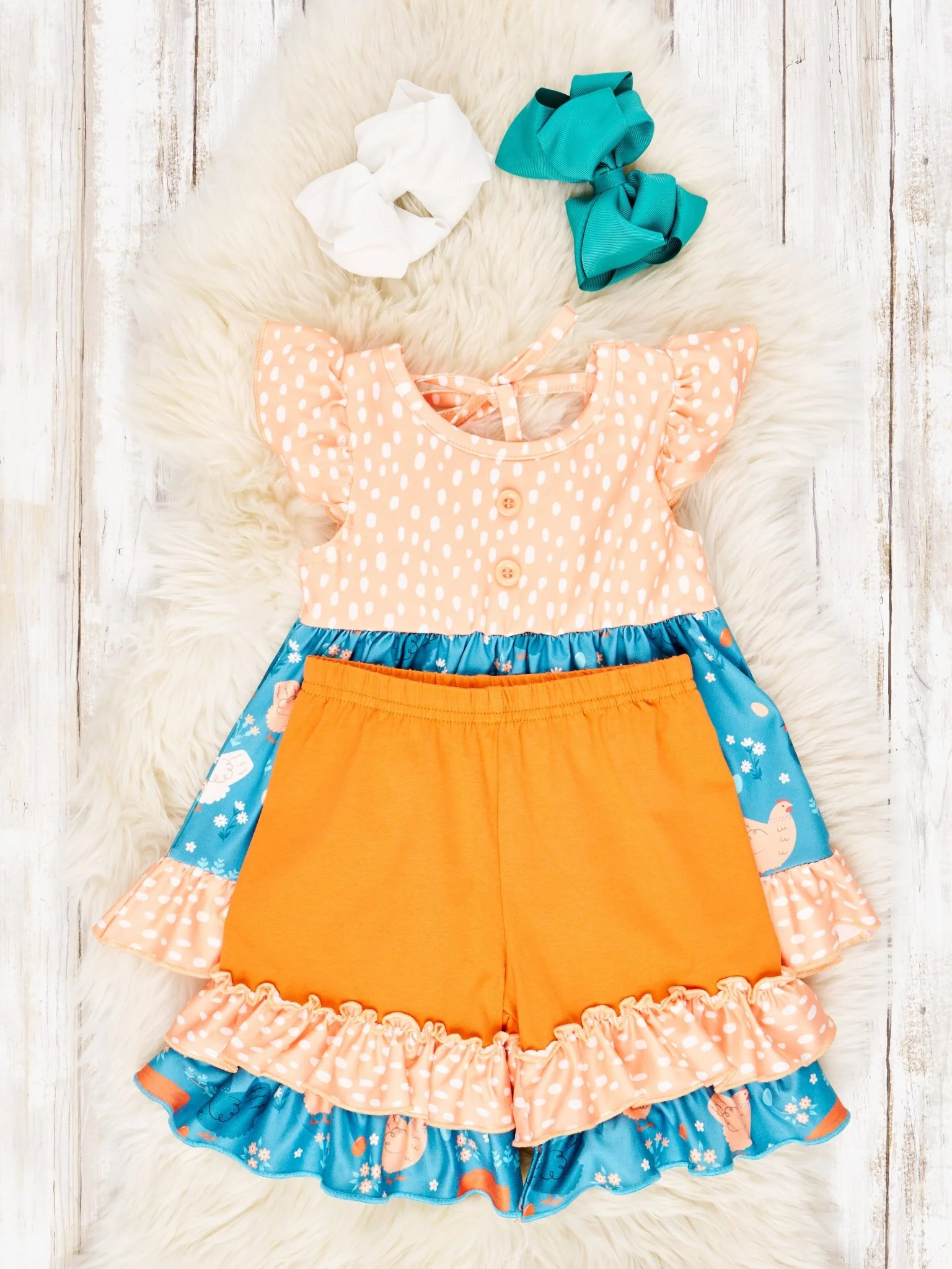 Summer Chicken Ruffle Outfit - Image 2
