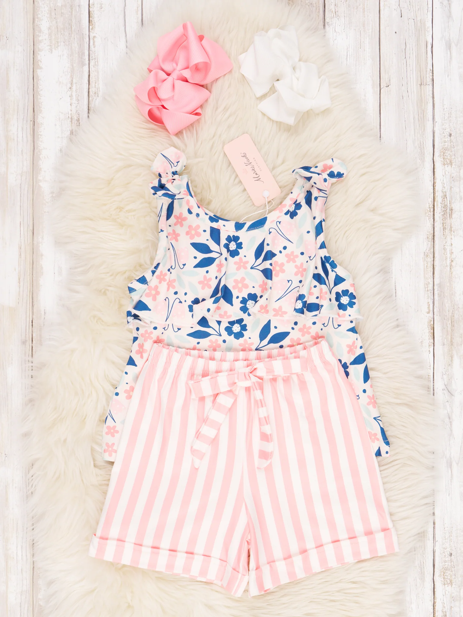 Summer Coral Floral Ruffle Outfit - Image 2