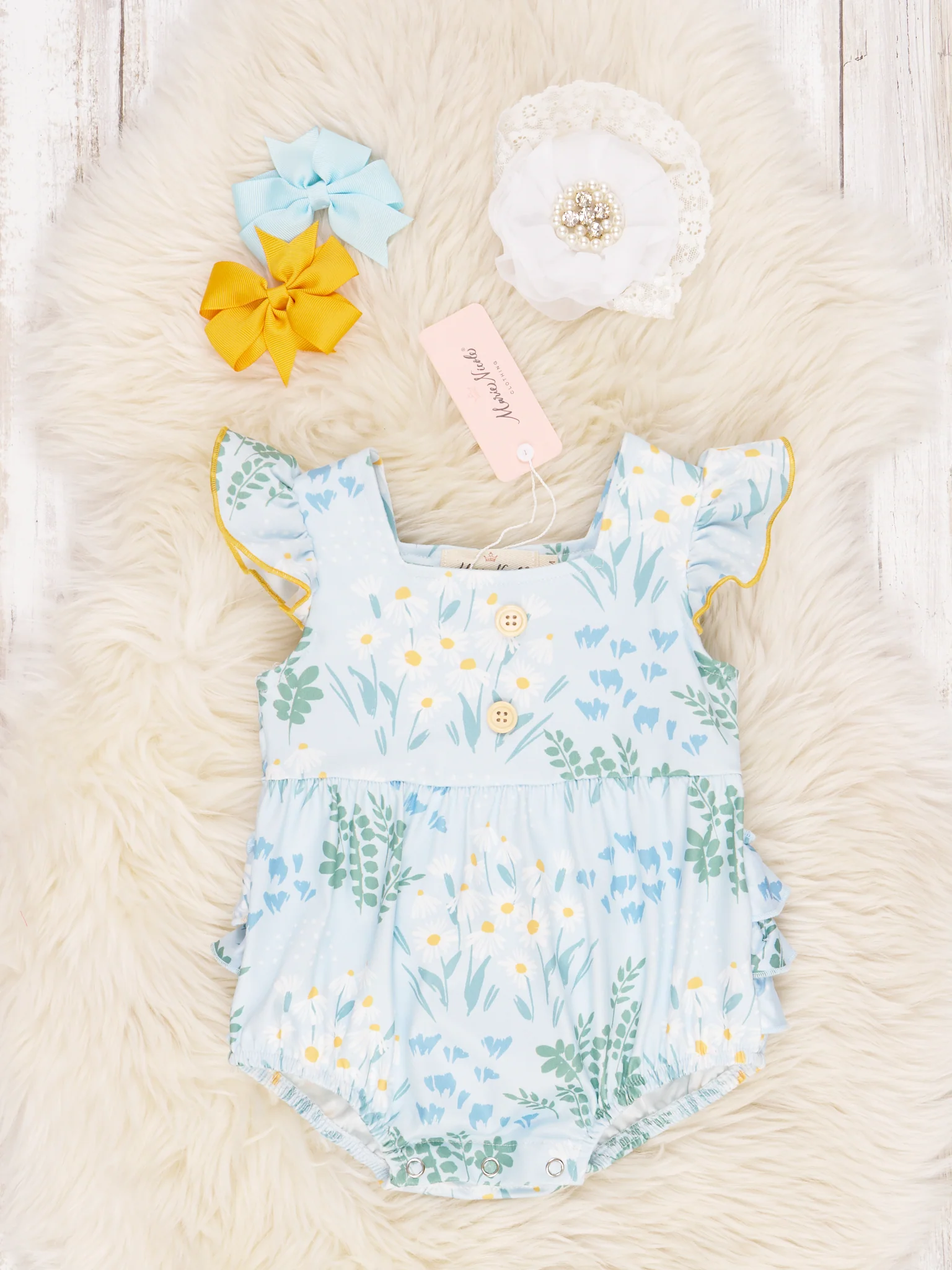 Summer Daisy Ruffle Romper