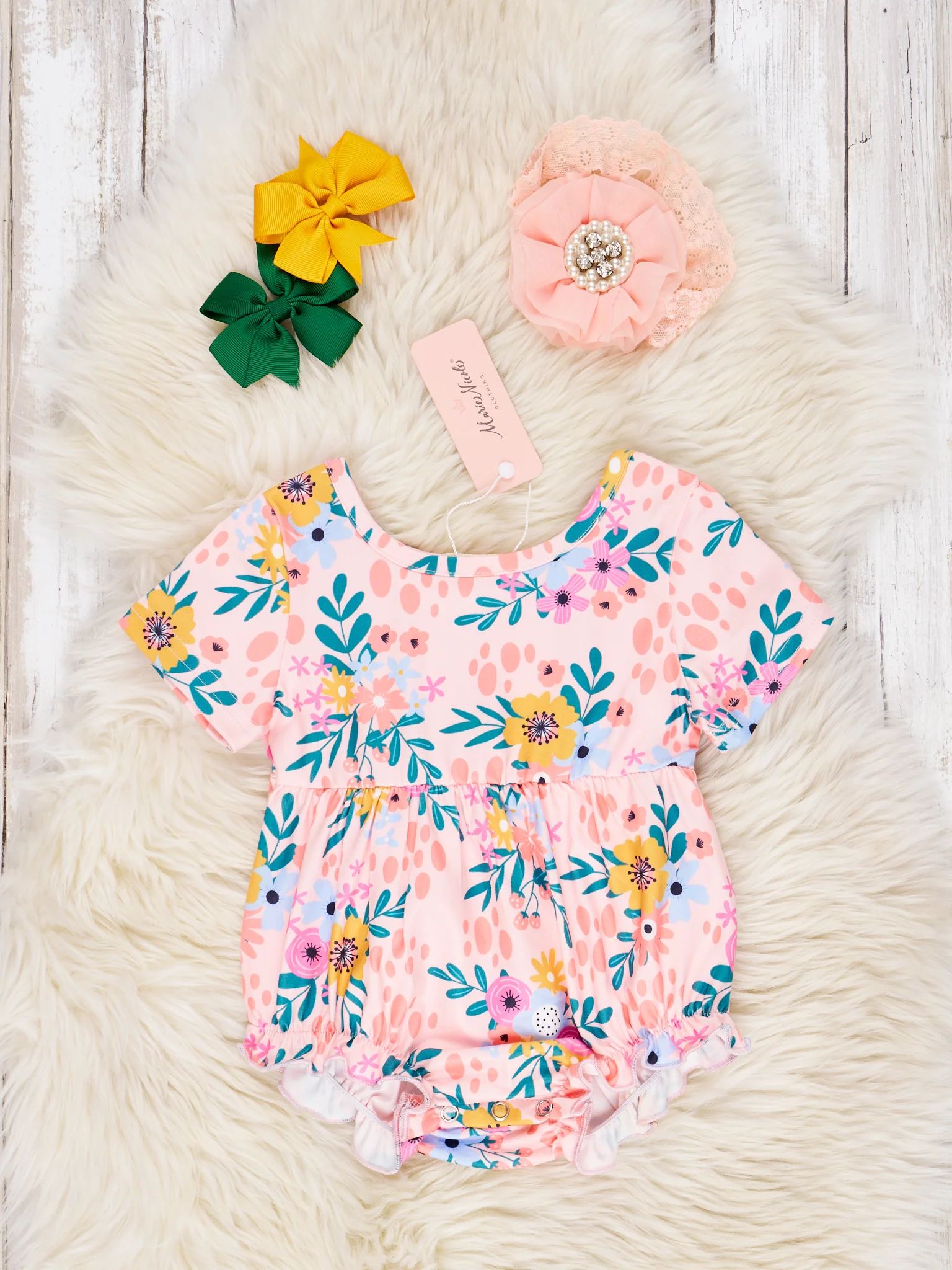 Summer Floral Ruffle Bubble Romper