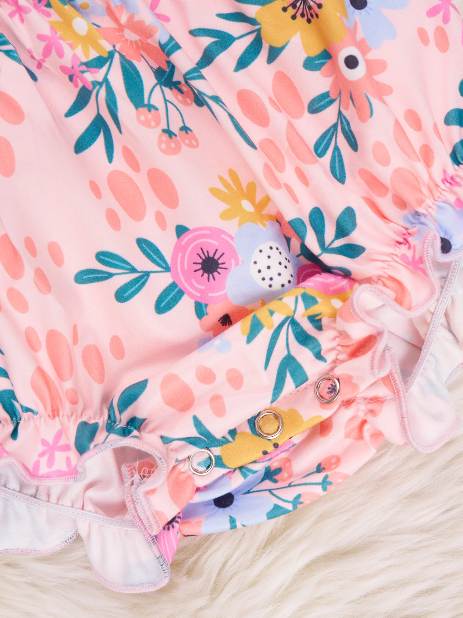 Summer Floral Ruffle Bubble Romper - Image 2