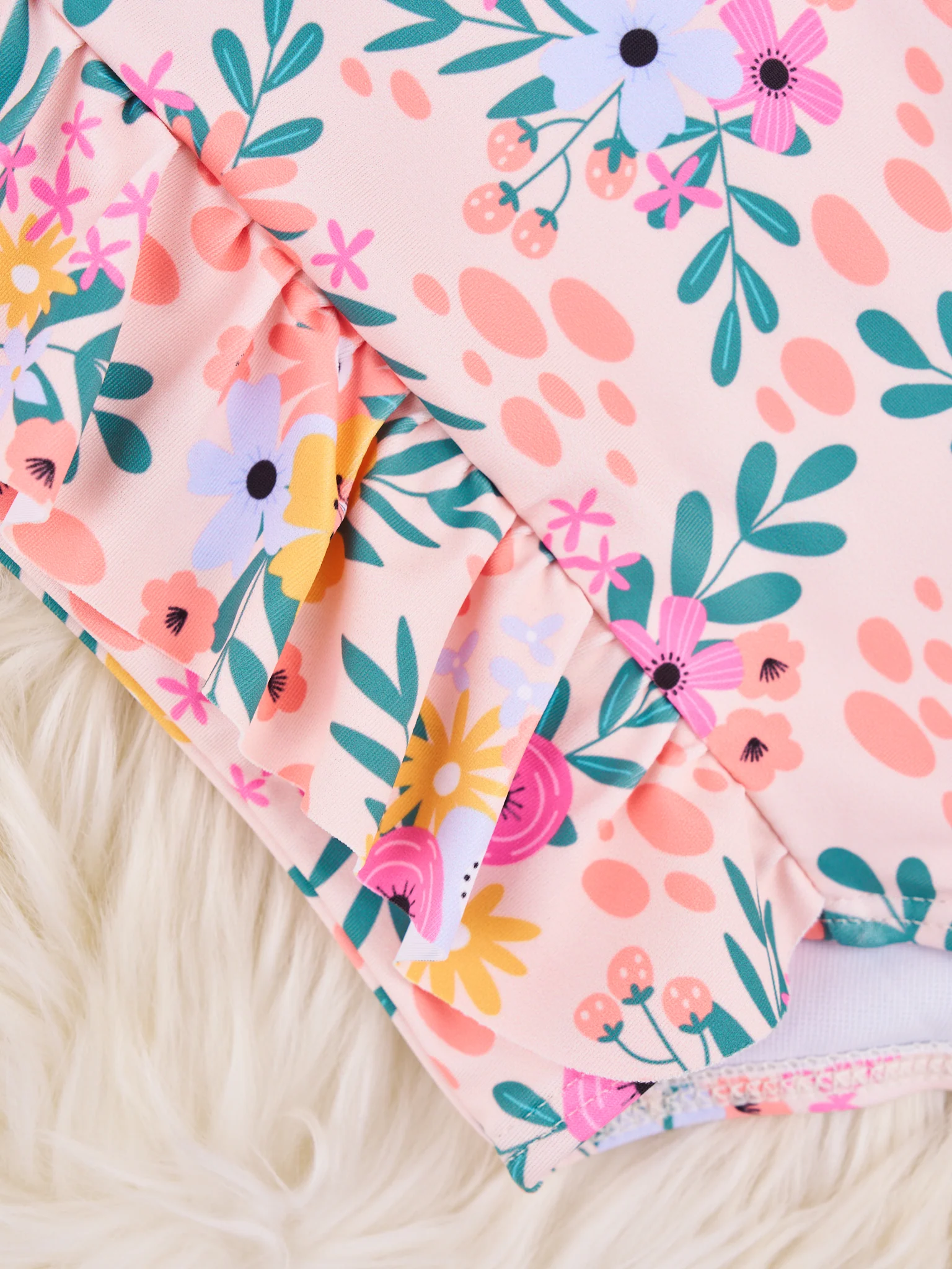 Summer Floral Ruffle One-Piece Swimsuit - Image 3