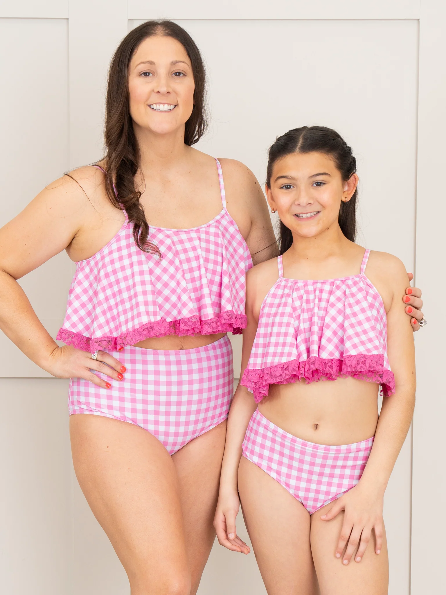 Summer Gingham Lacy Swimsuit - Pink - Image 6