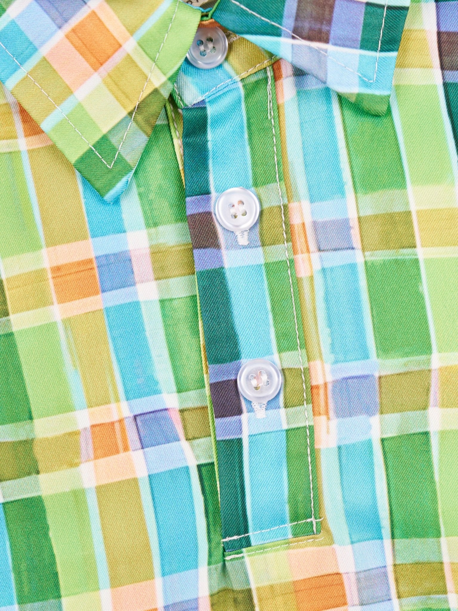 Summer Plaid Polo Romper - Image 2
