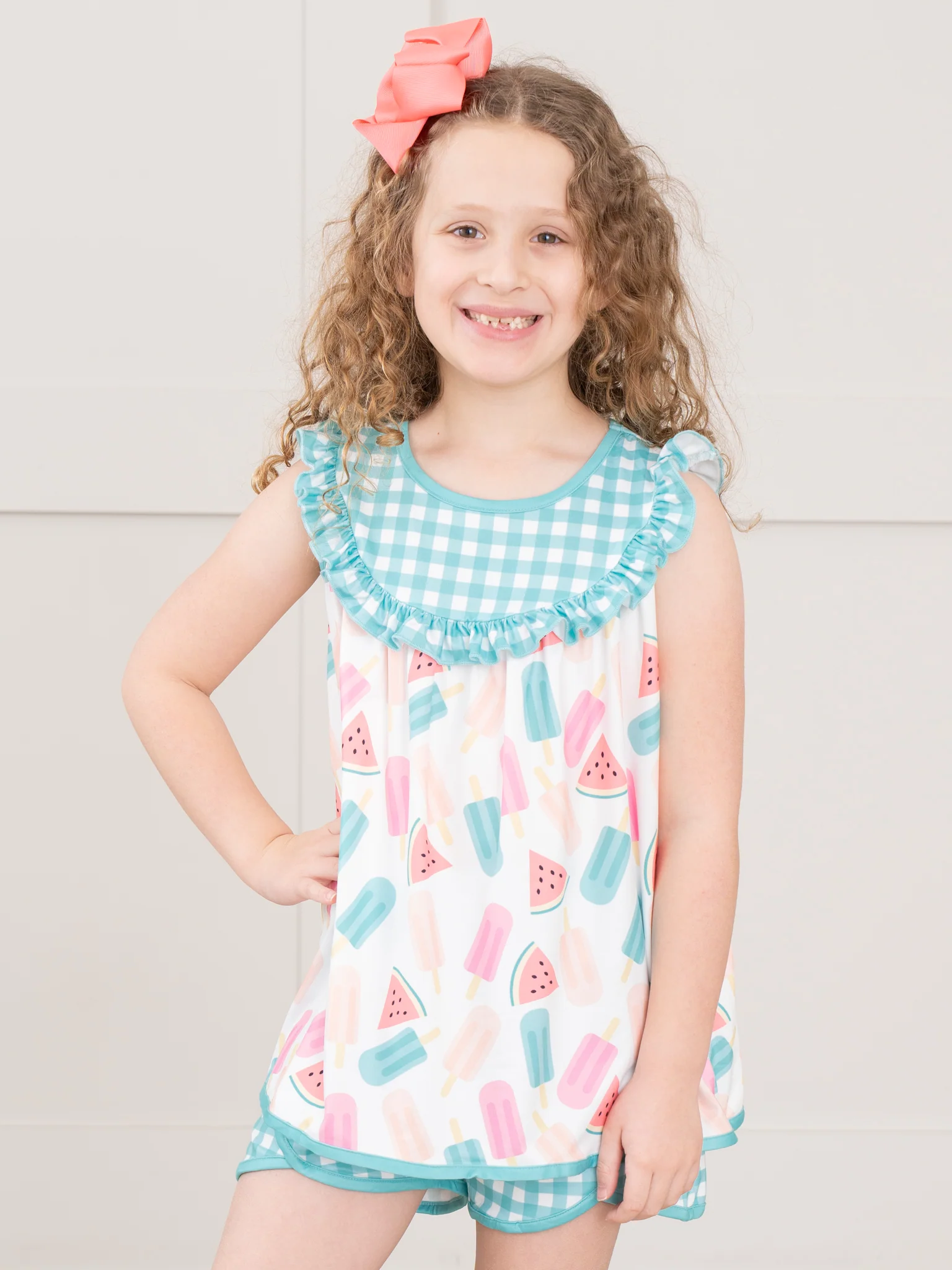 Summer Treats Gingham Ruffle Outfit