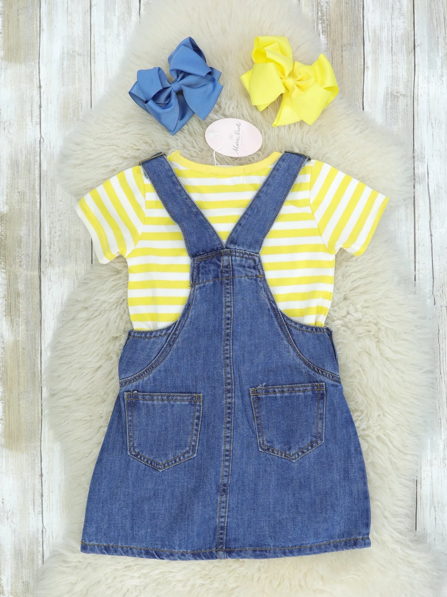 Sunflower Denim Overalls Set - Image 2