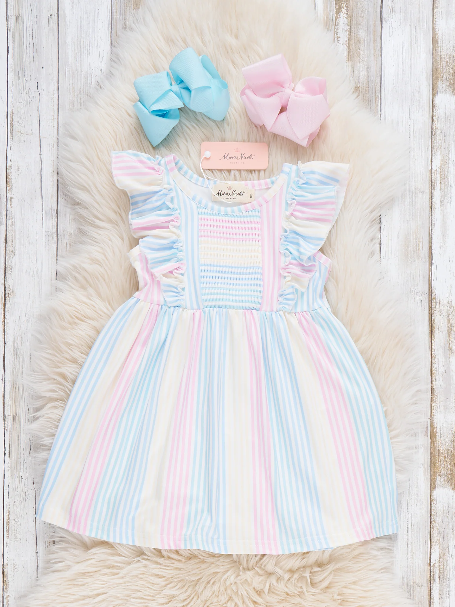 Sunshine Sway Striped Ruffle Dress - Image 2