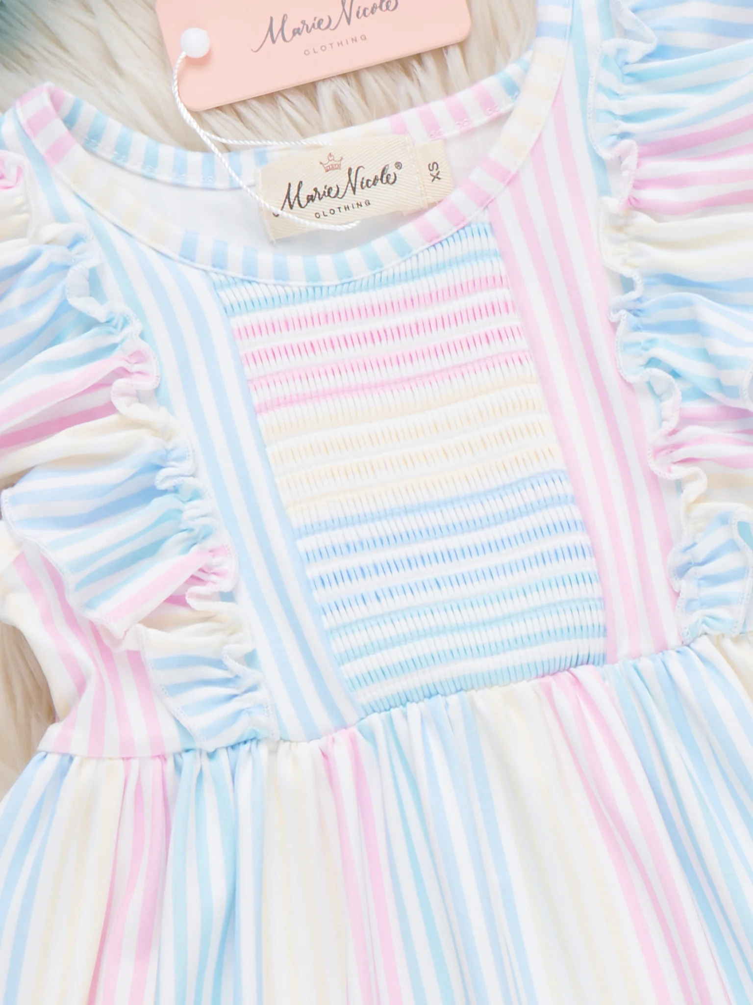Sunshine Sway Striped Ruffle Dress - Image 3
