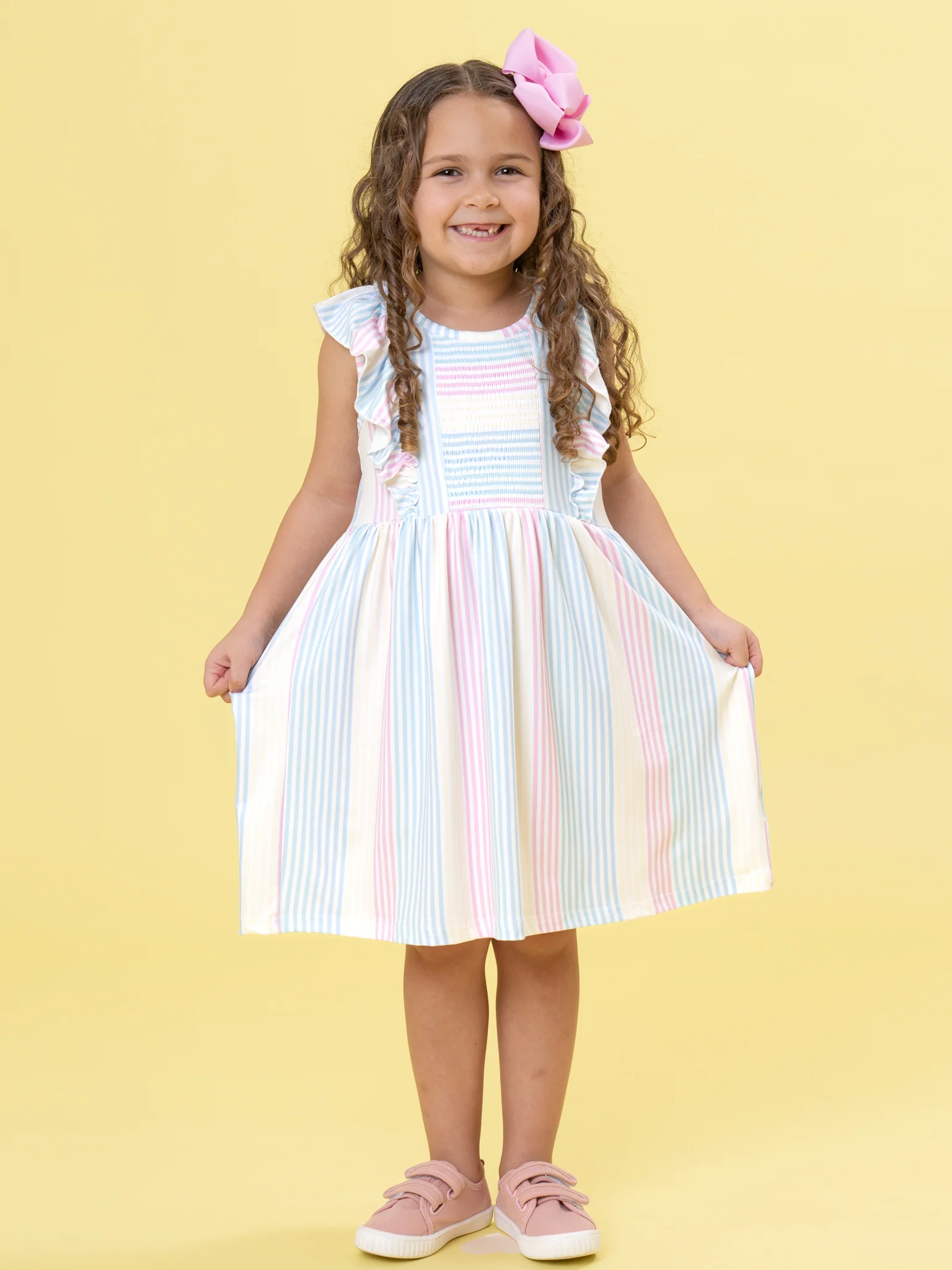 Sunshine Sway Striped Ruffle Dress - Image 5