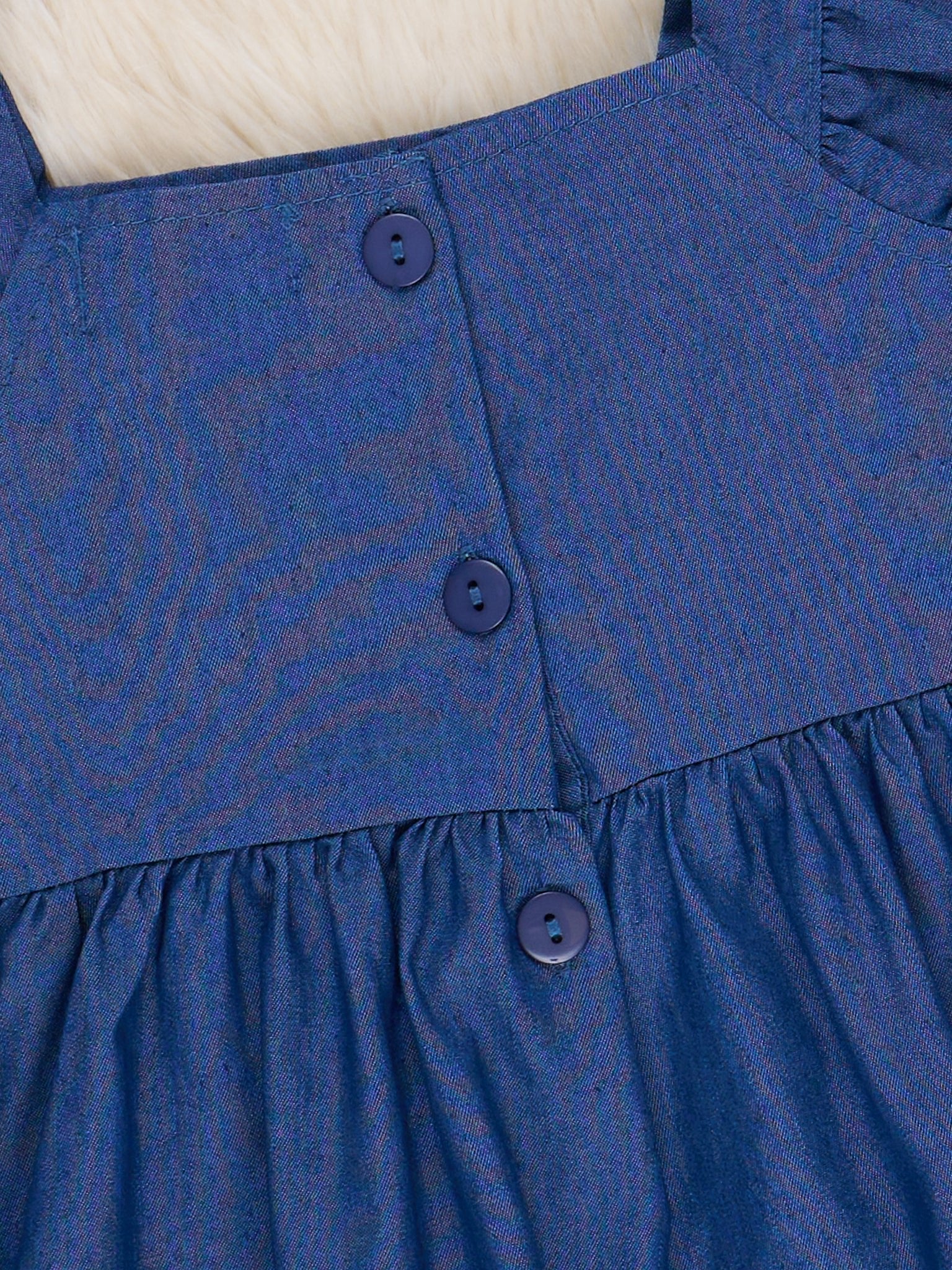 Sweet Apple Chambray Ruffle Dress - Image 3