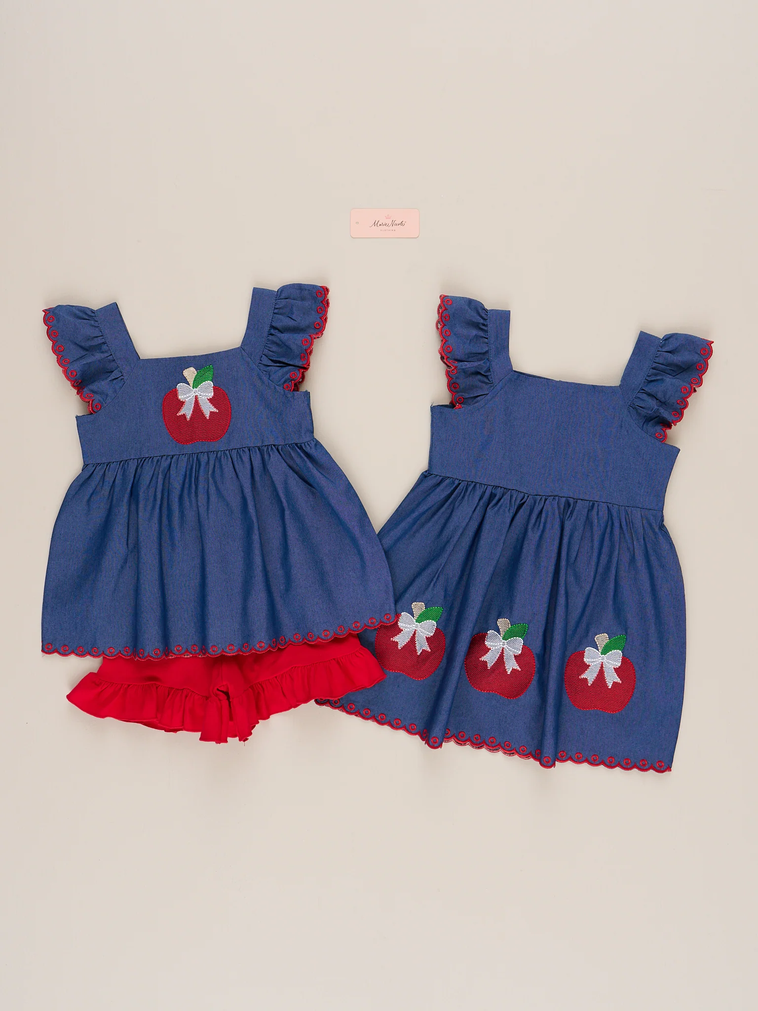 Sweet Apple Chambray Ruffle Dress - Image 5