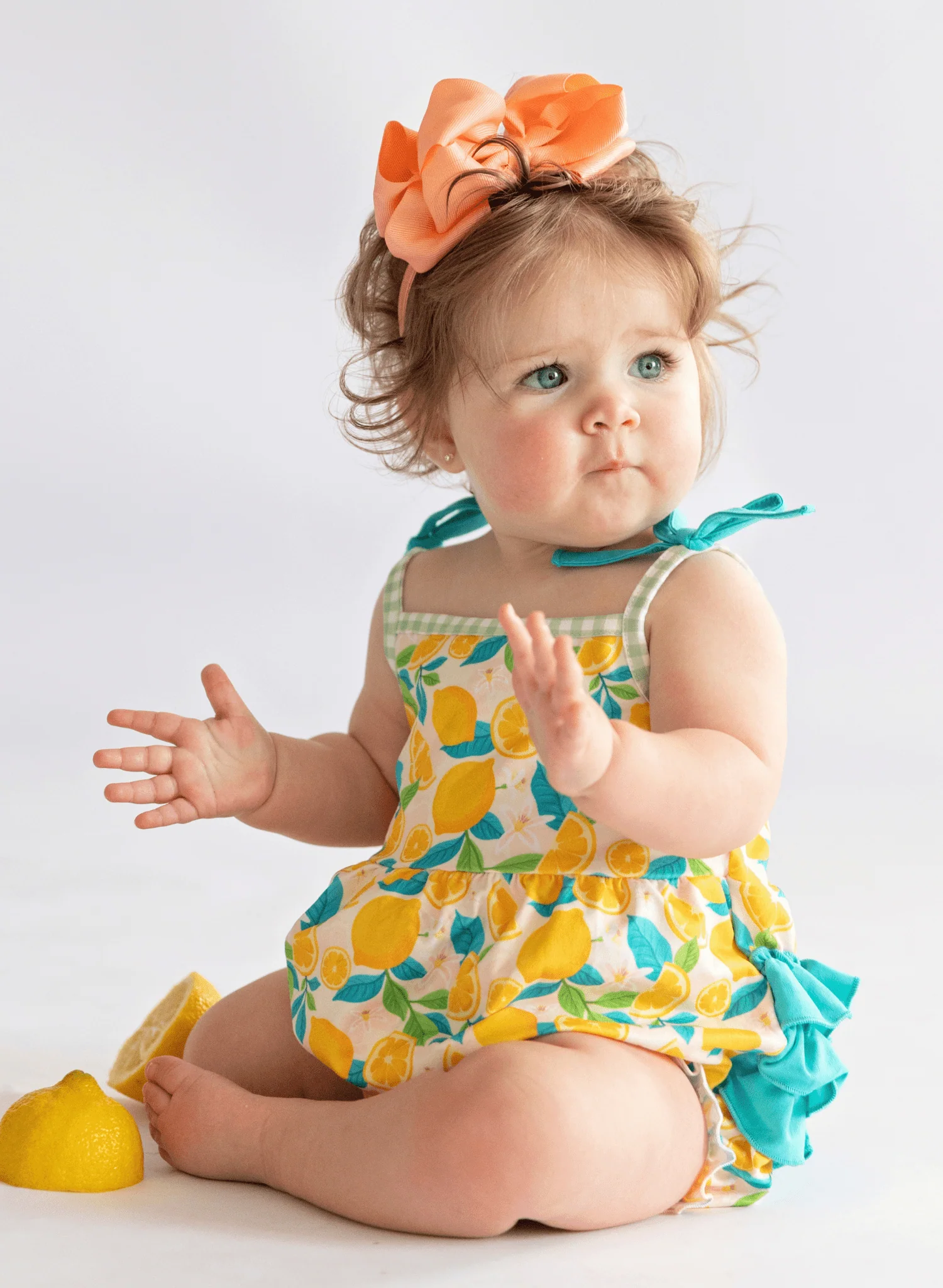 Sweet as Lemon Pie Ruffle Bubble Romper