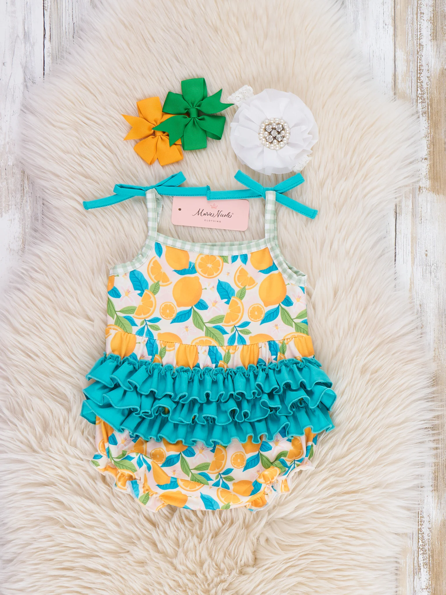 Sweet as Lemon Pie Ruffle Bubble Romper - Image 4