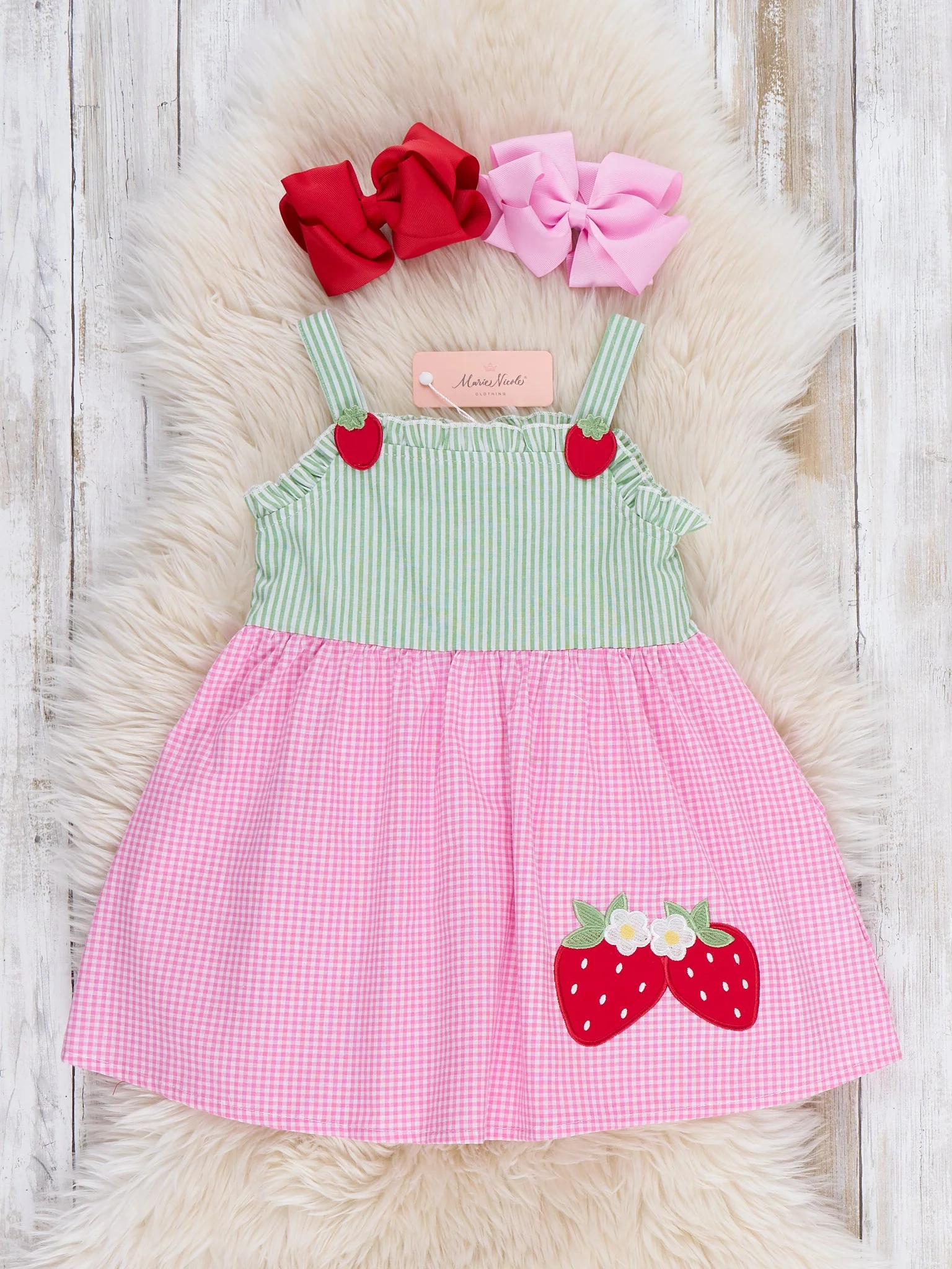 Sweet Berry Duo Embroidered 100% Cotton Dress - Image 2