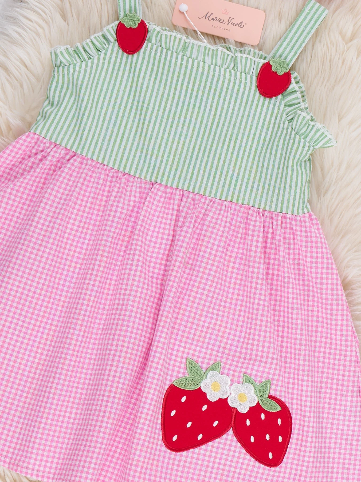 Sweet Berry Duo Embroidered 100% Cotton Dress - Image 3
