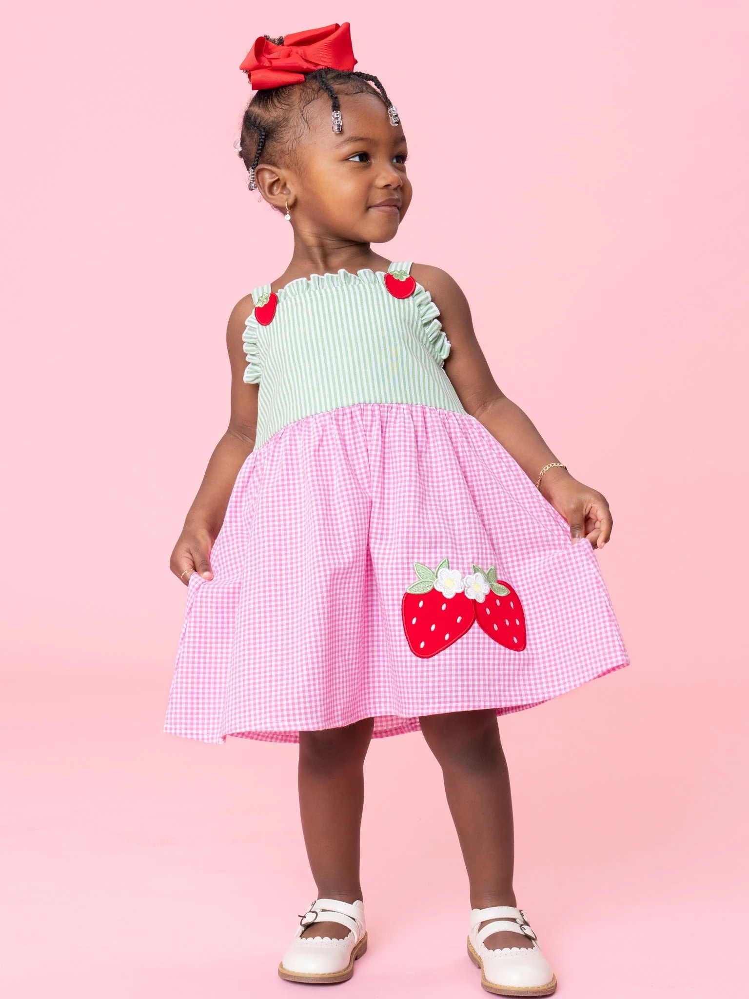 Sweet Berry Duo Embroidered 100% Cotton Dress - Image 4