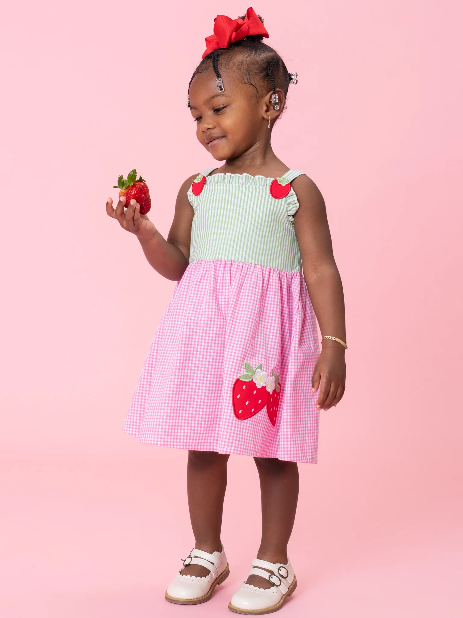 Sweet Berry Duo Embroidered 100% Cotton Dress - Image 5