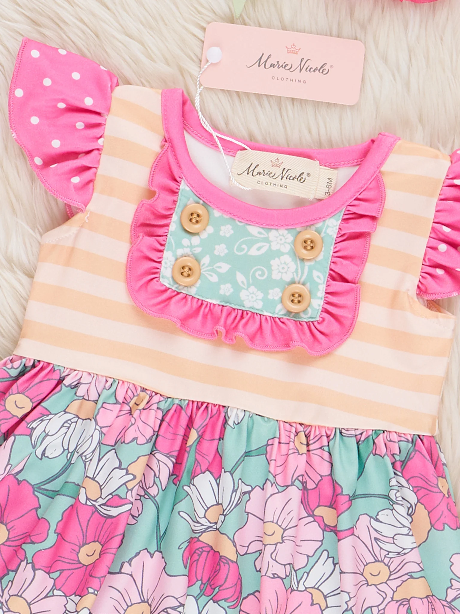 Sweet Blooms Floral Ruffle Bubble - Cosmos - Image 3
