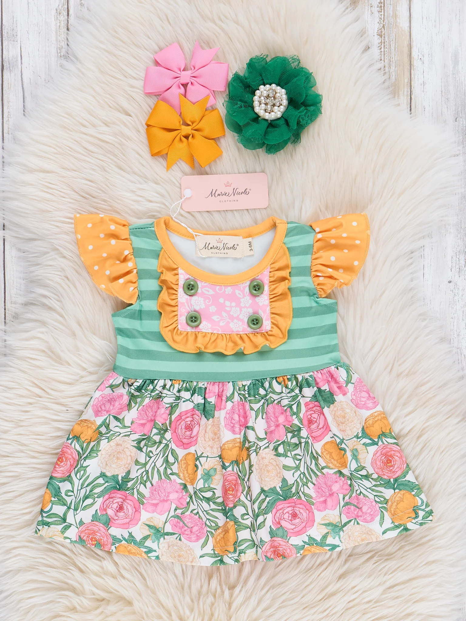 Sweet Blooms Floral Ruffle Bubble - Roses
