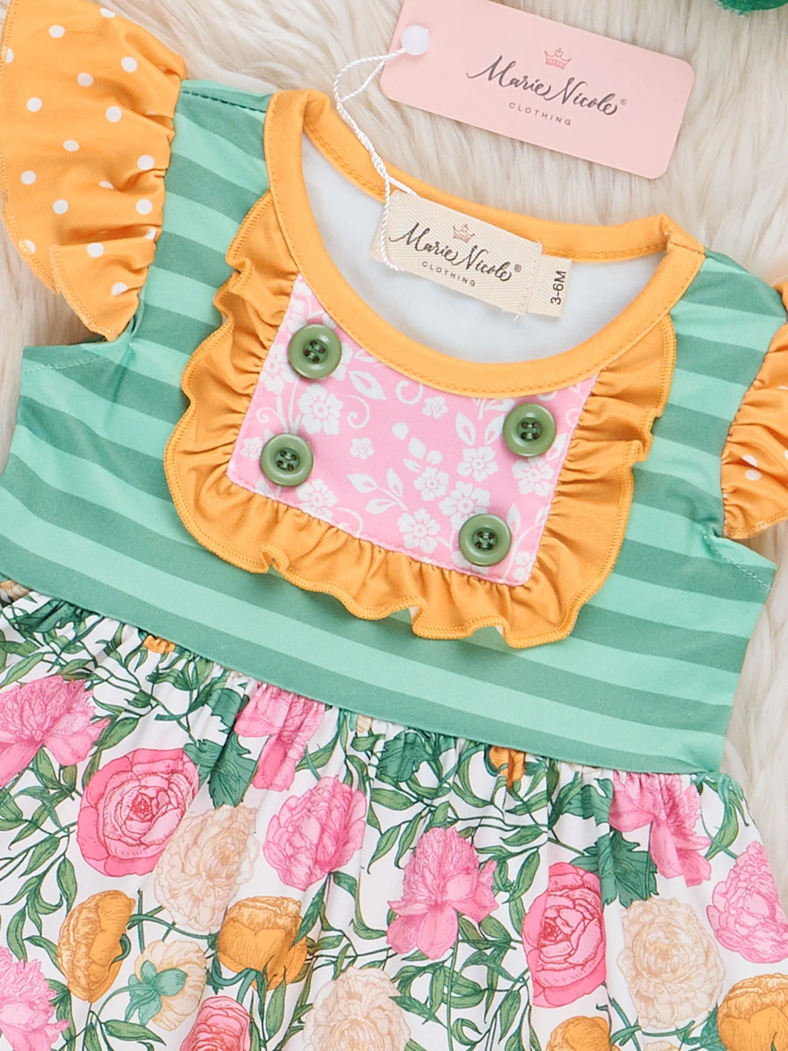Sweet Blooms Floral Ruffle Bubble - Roses - Image 3
