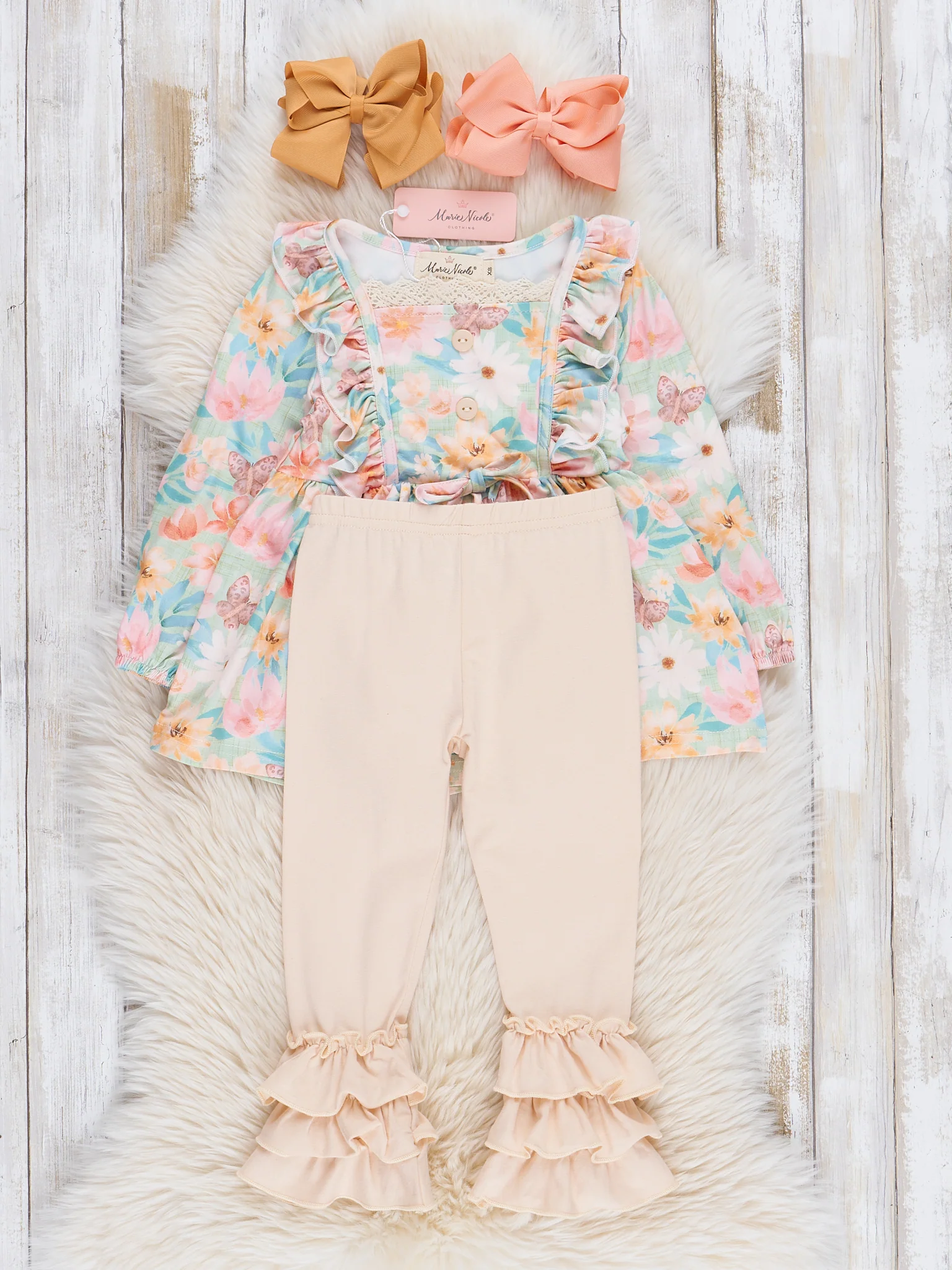 Sweet Butterfly Garden Ruffle Outfit - Image 3
