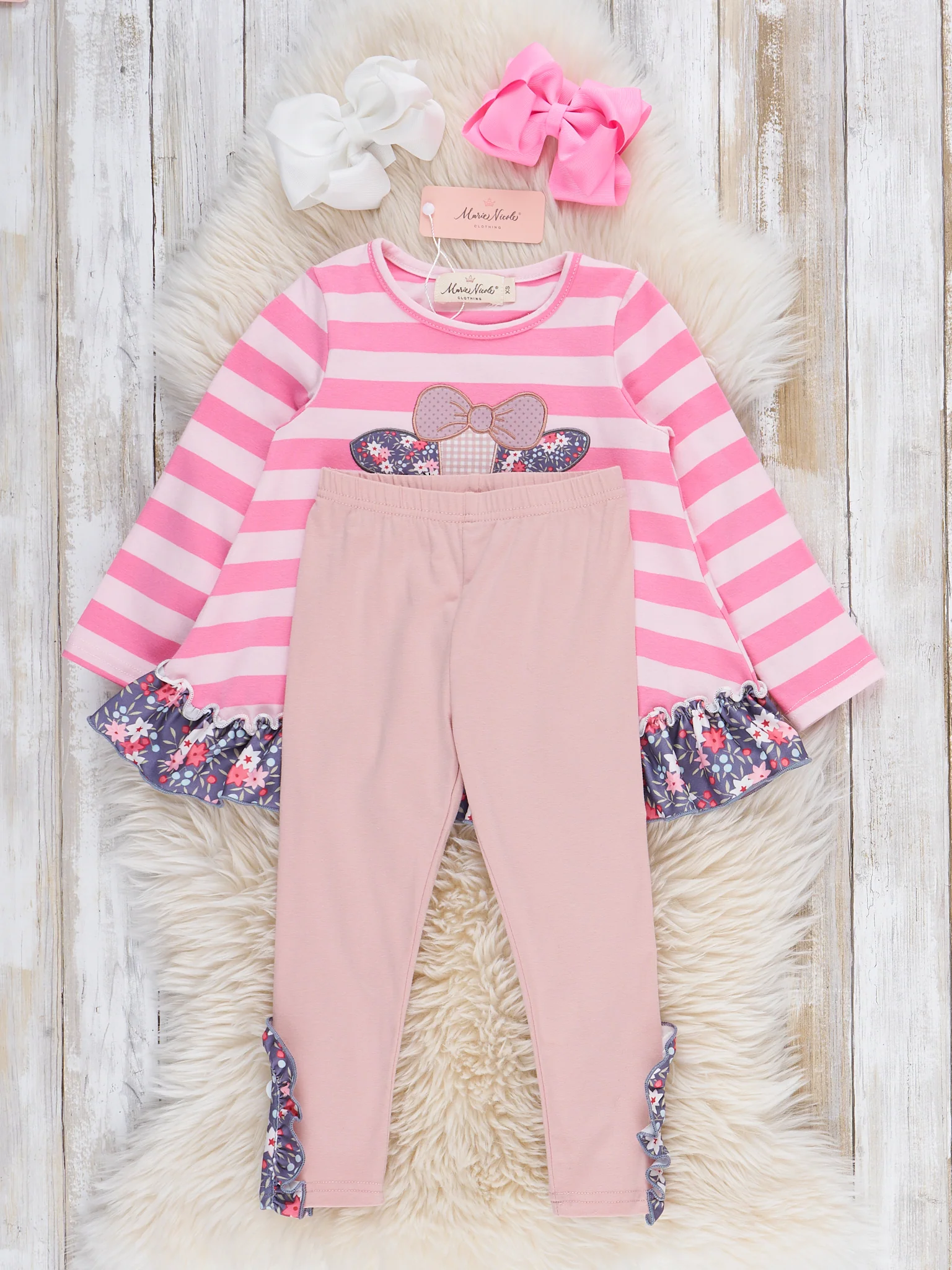 Sweet Cowgirl Embroidered Striped Outfit - Image 4