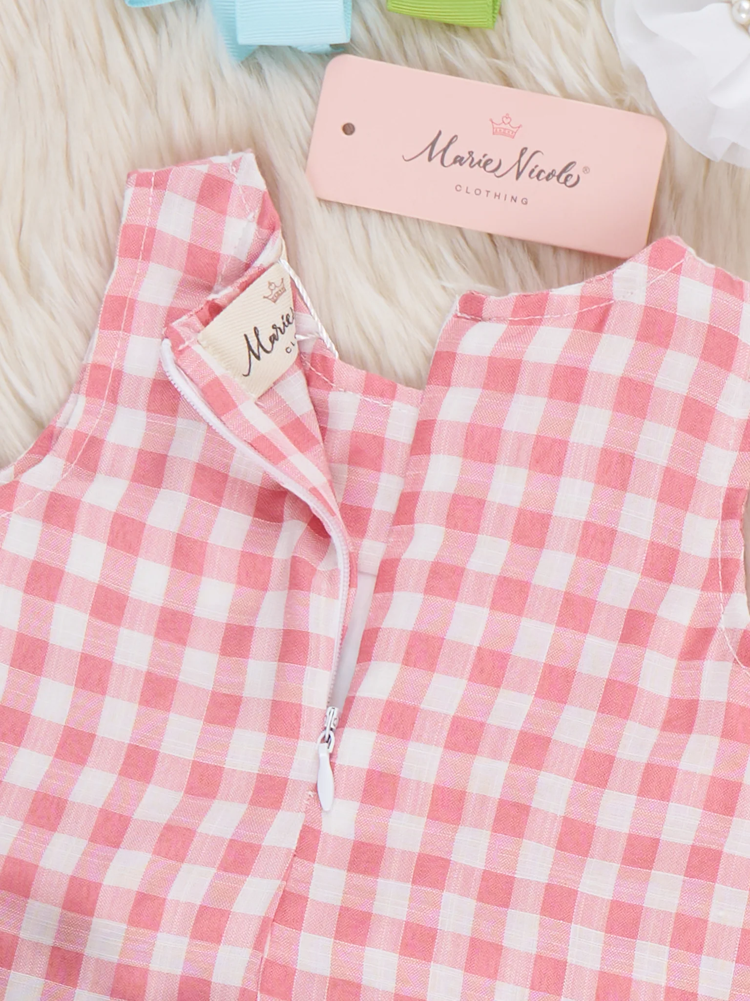 Sweet Gingham Daddy's Girl Smocked Bloomers Outfit - Image 6