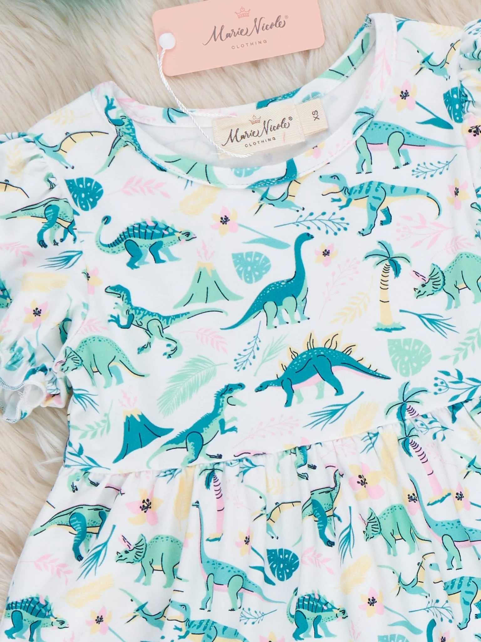Sweet Jurassic Garden Ruffle Dress - Image 2