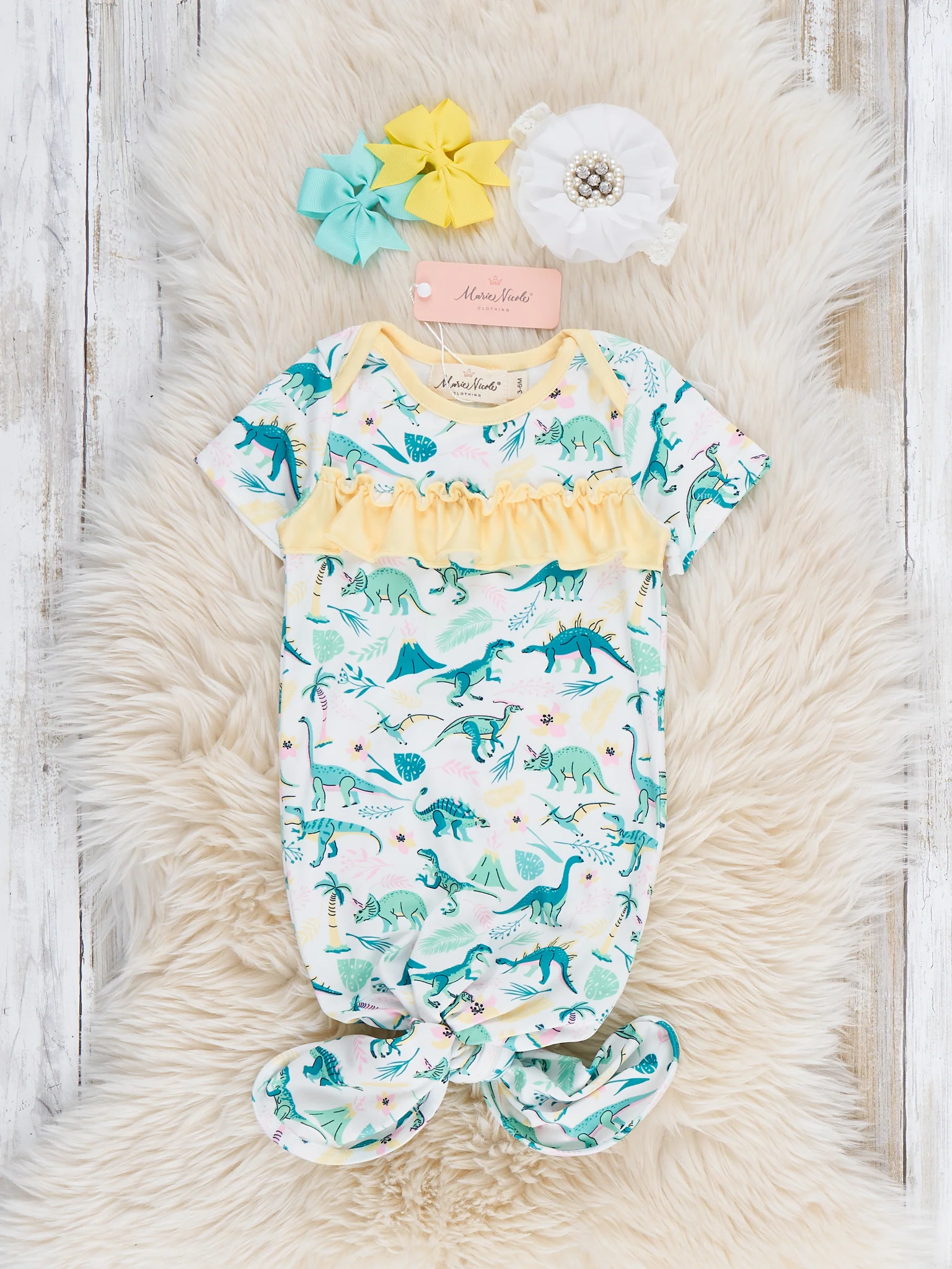 Sweet Jurassic Garden Ruffle Knot Gown