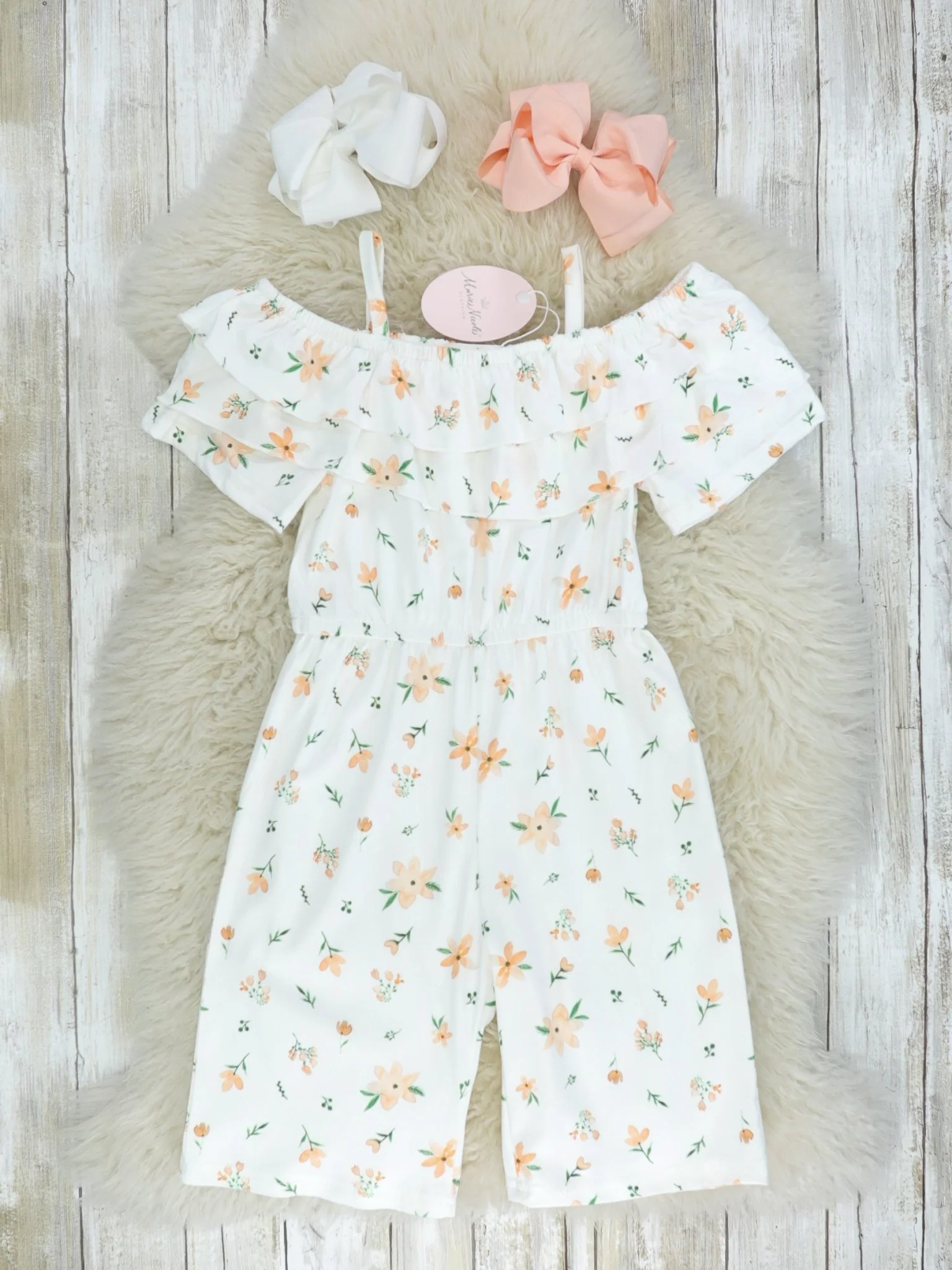 Sweet Peach Off The Shoulder Romper