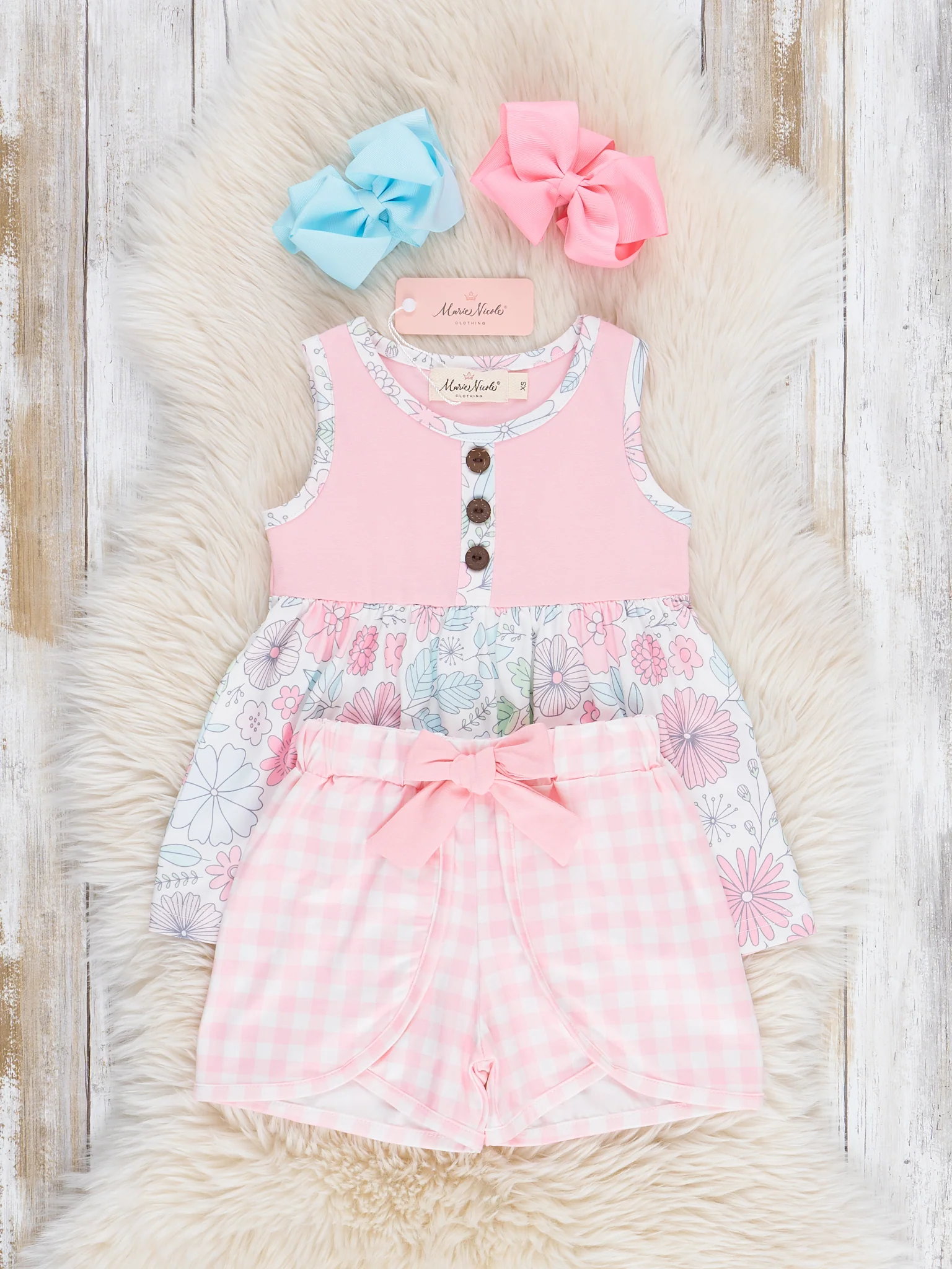 Sweet Wildflowers Gingham Outfit - Image 2