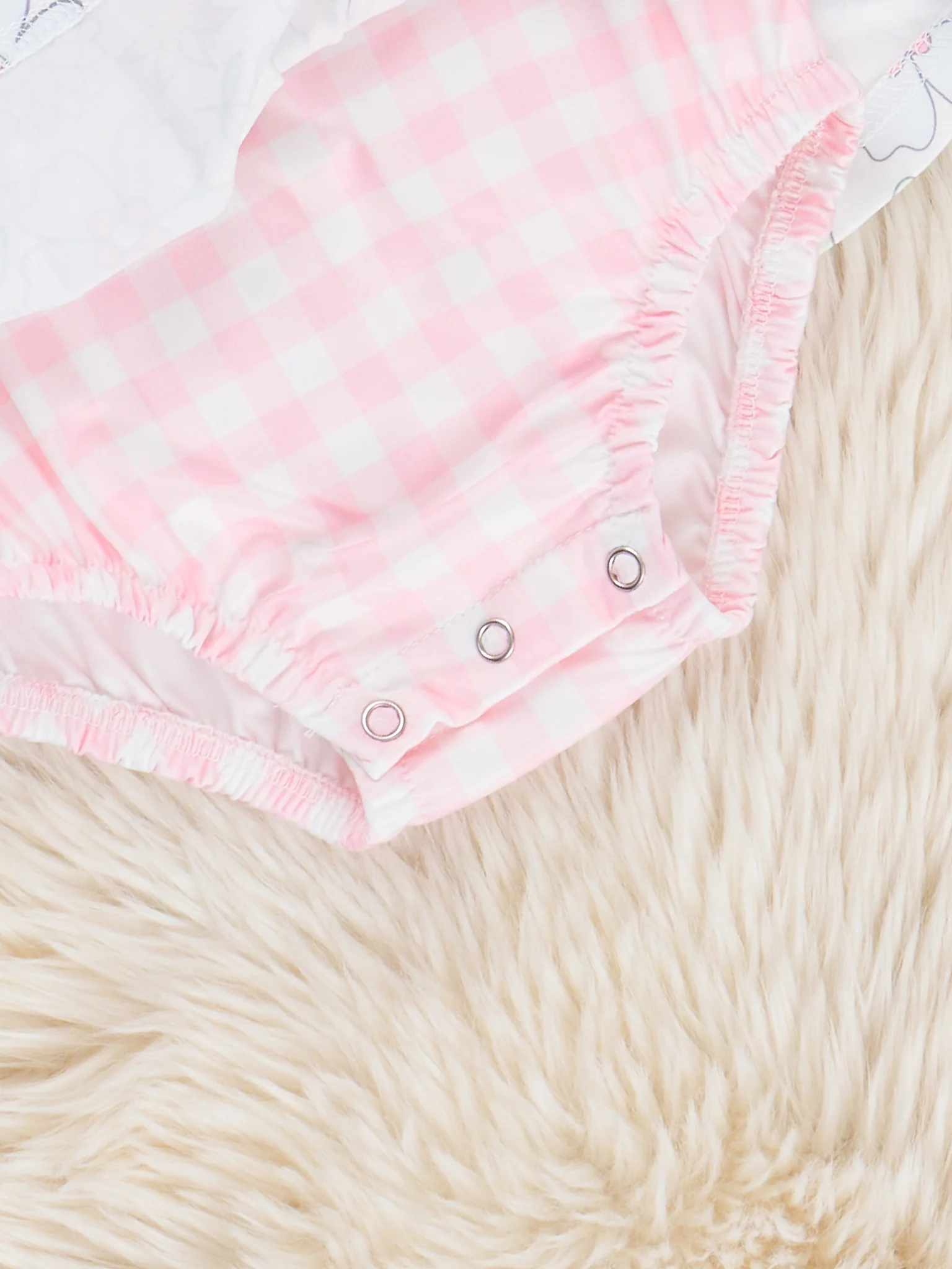 Sweet Wildflowers Gingham Peplum Bubble Romper - Image 2
