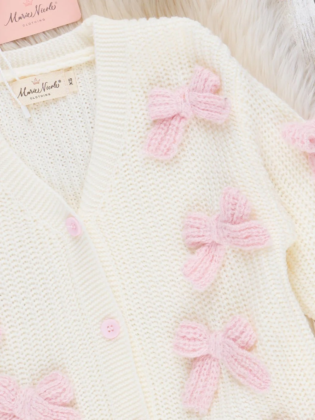 Sweet Rosy Bows Cardigan - Image 2